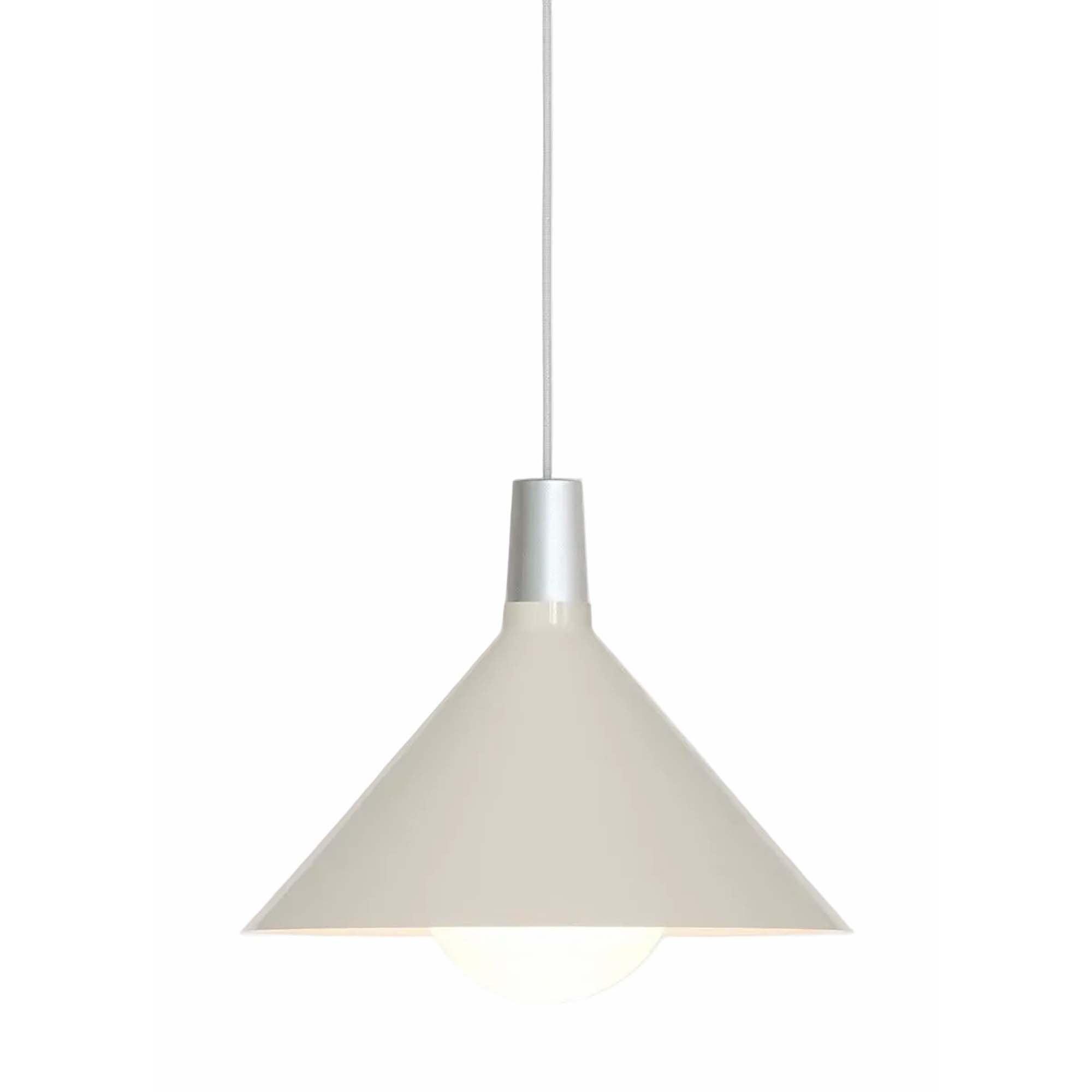 Bower Pendant Light Medium in Oyster White + Sphere IV