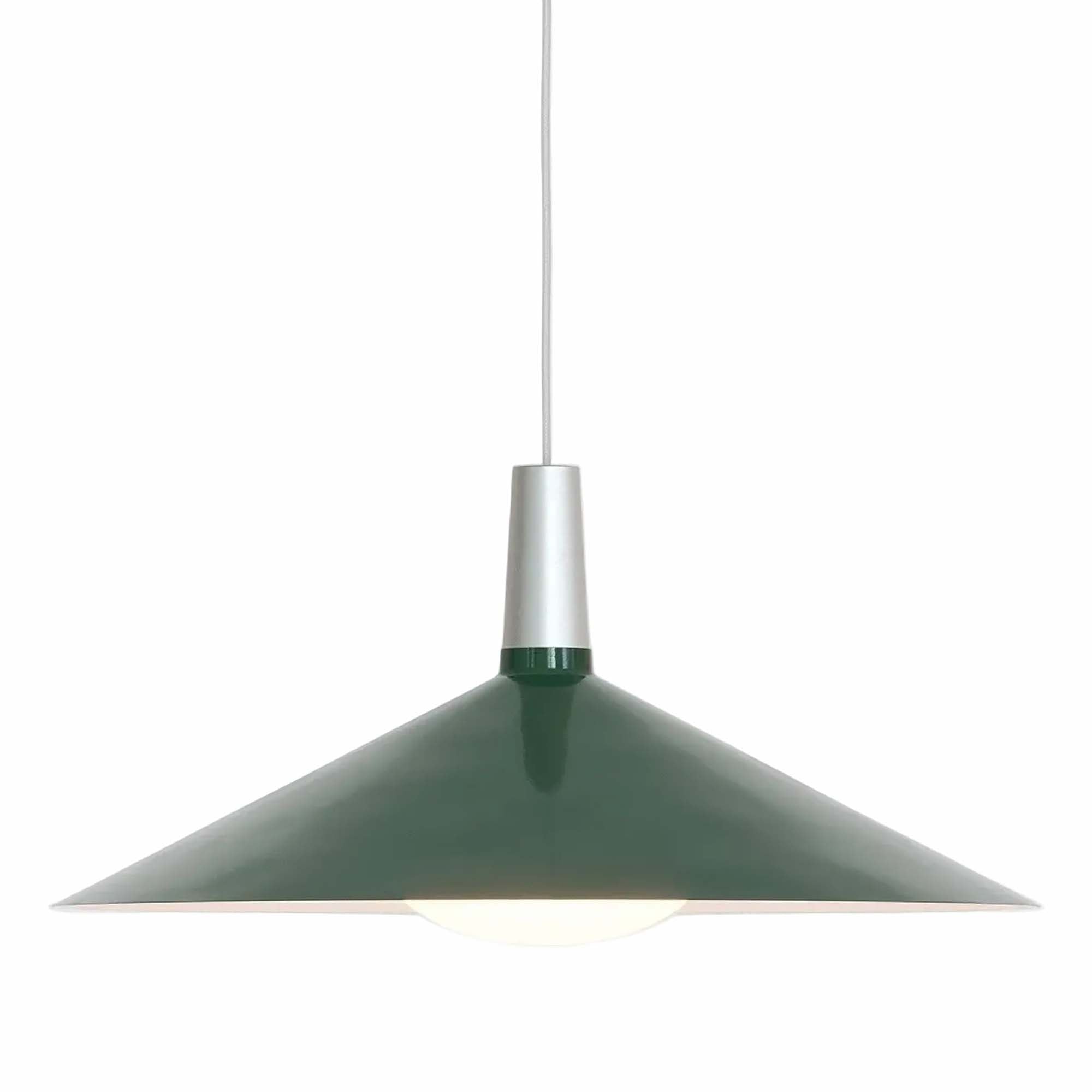 Bower Pendant Light Large in Dark Green + Oval II