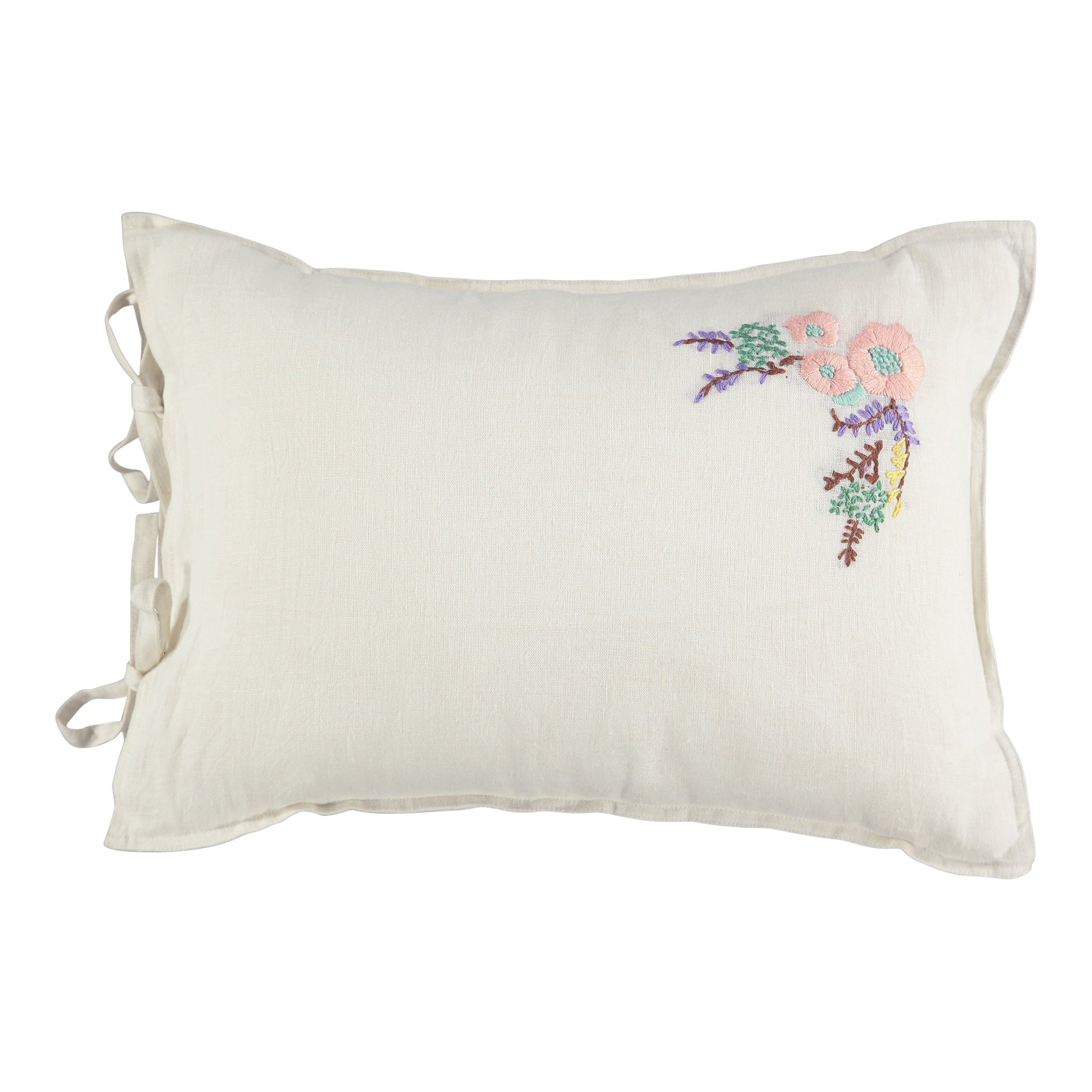 Hand Embroidered Pure Linen Cushion