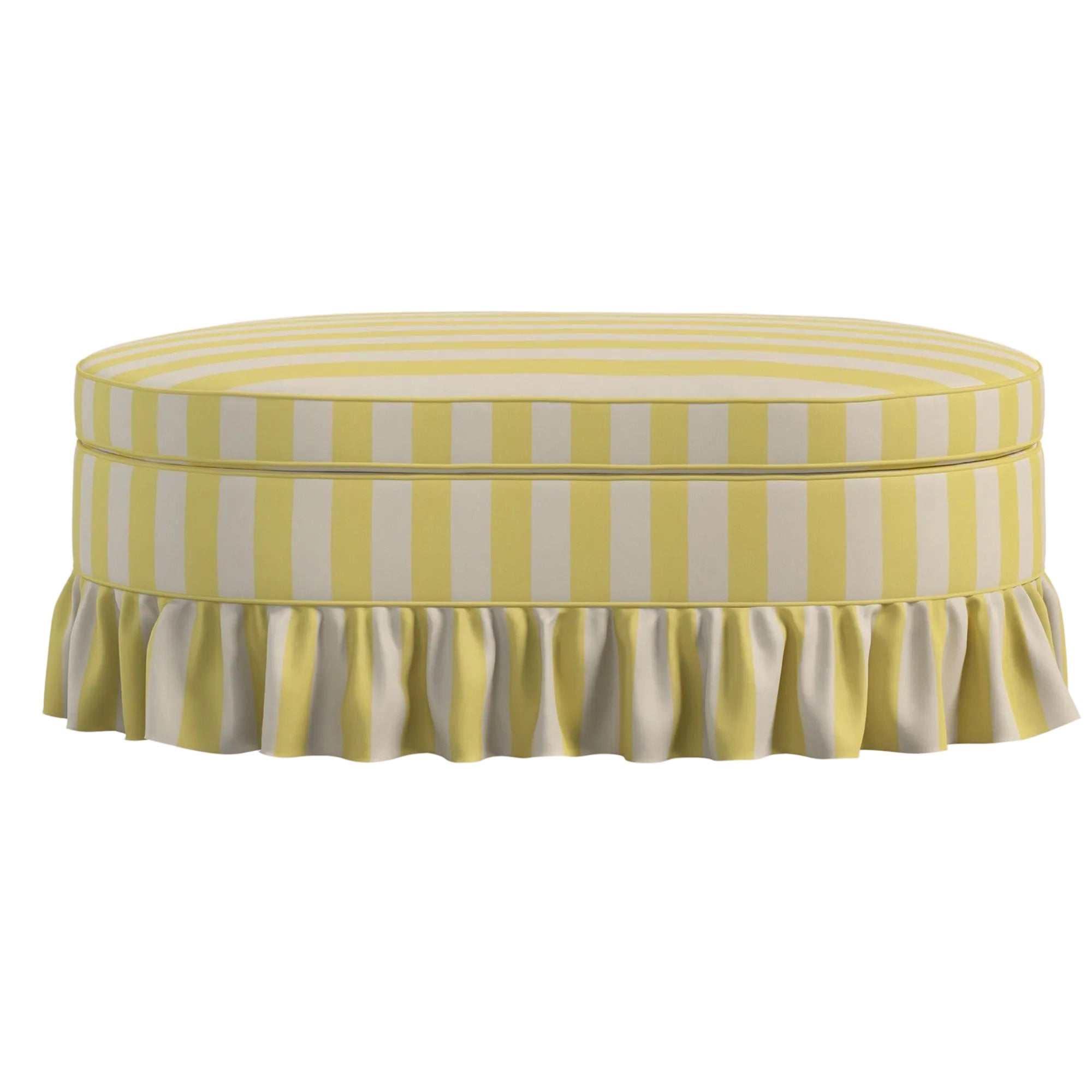 Carlotta Ottoman | Sonia Stripe Citron