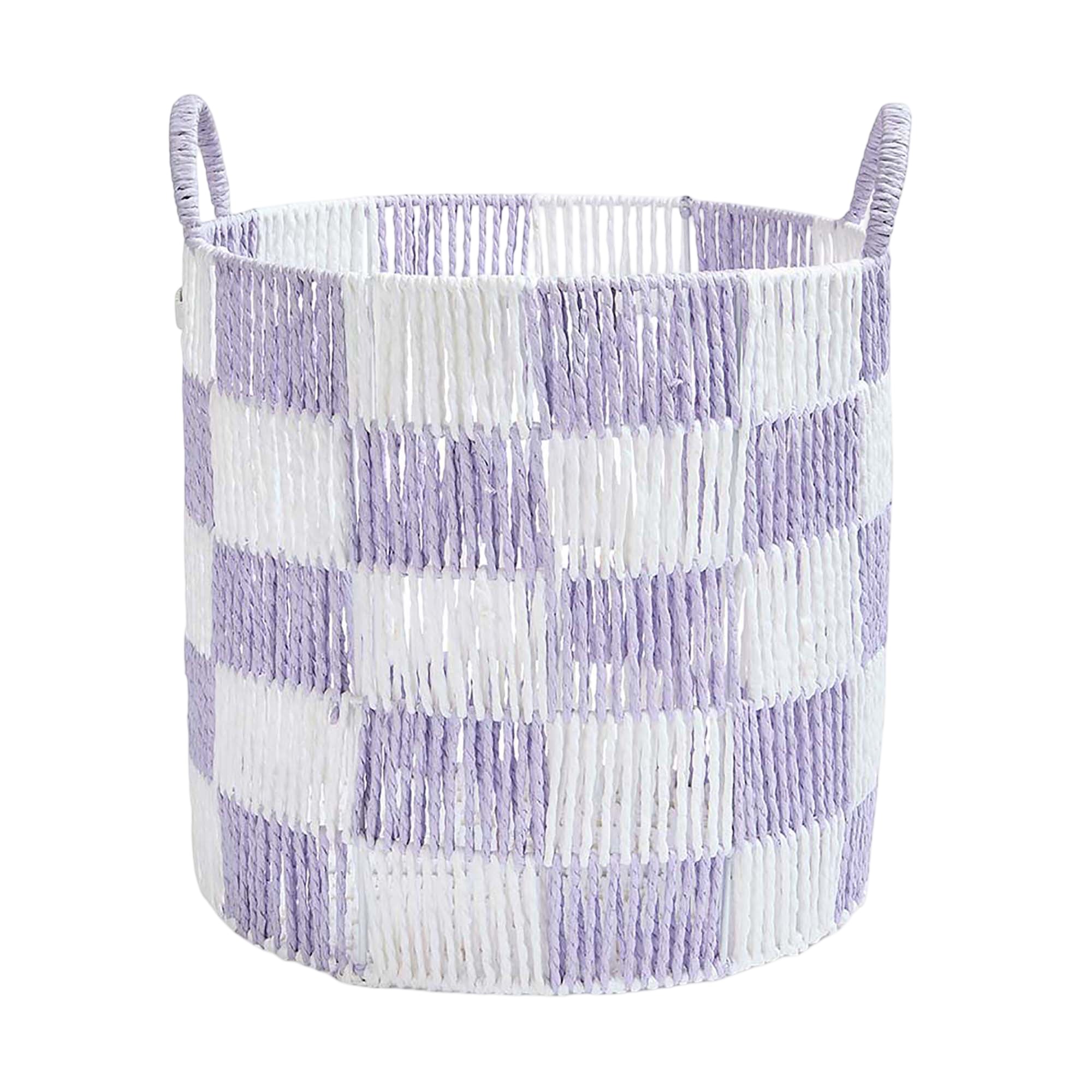 Checkerboard Storage Basket Medium - Lilac