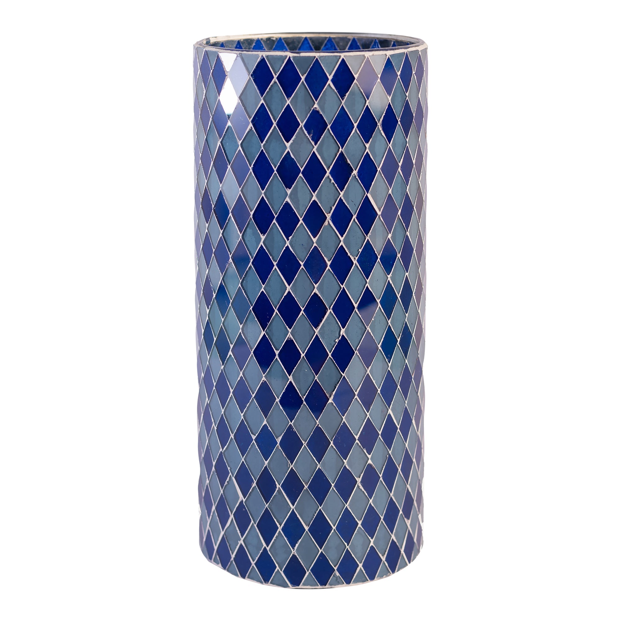 Blue Mosaic Glass Vase