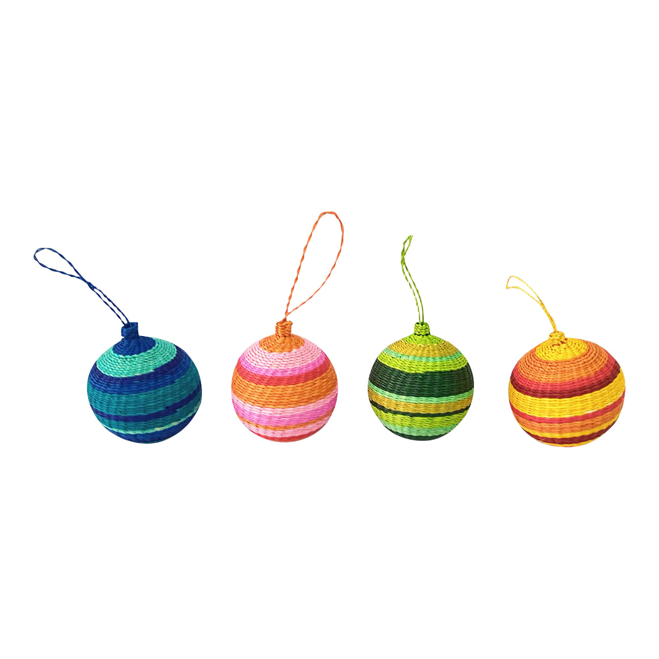 Palmito Woven Baubles (Set of 4)