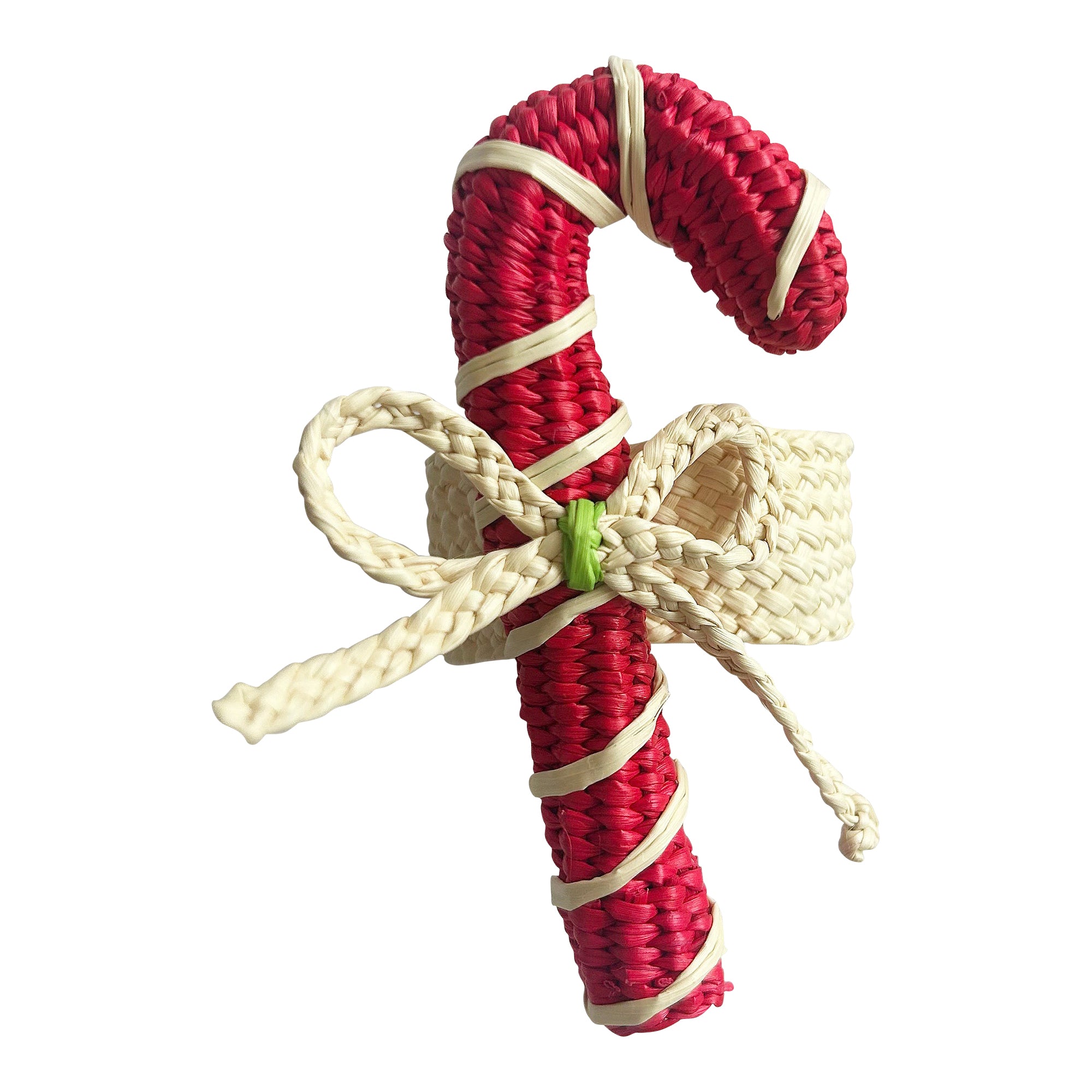 Palmito Woven Candy Cane Napkin Rings (Set of 4)