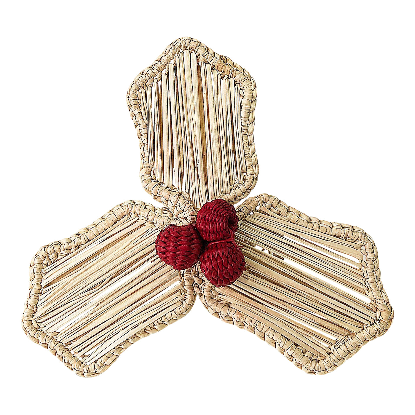 Palmito Woven Holly Napkin Rings Natural (Set of 4)