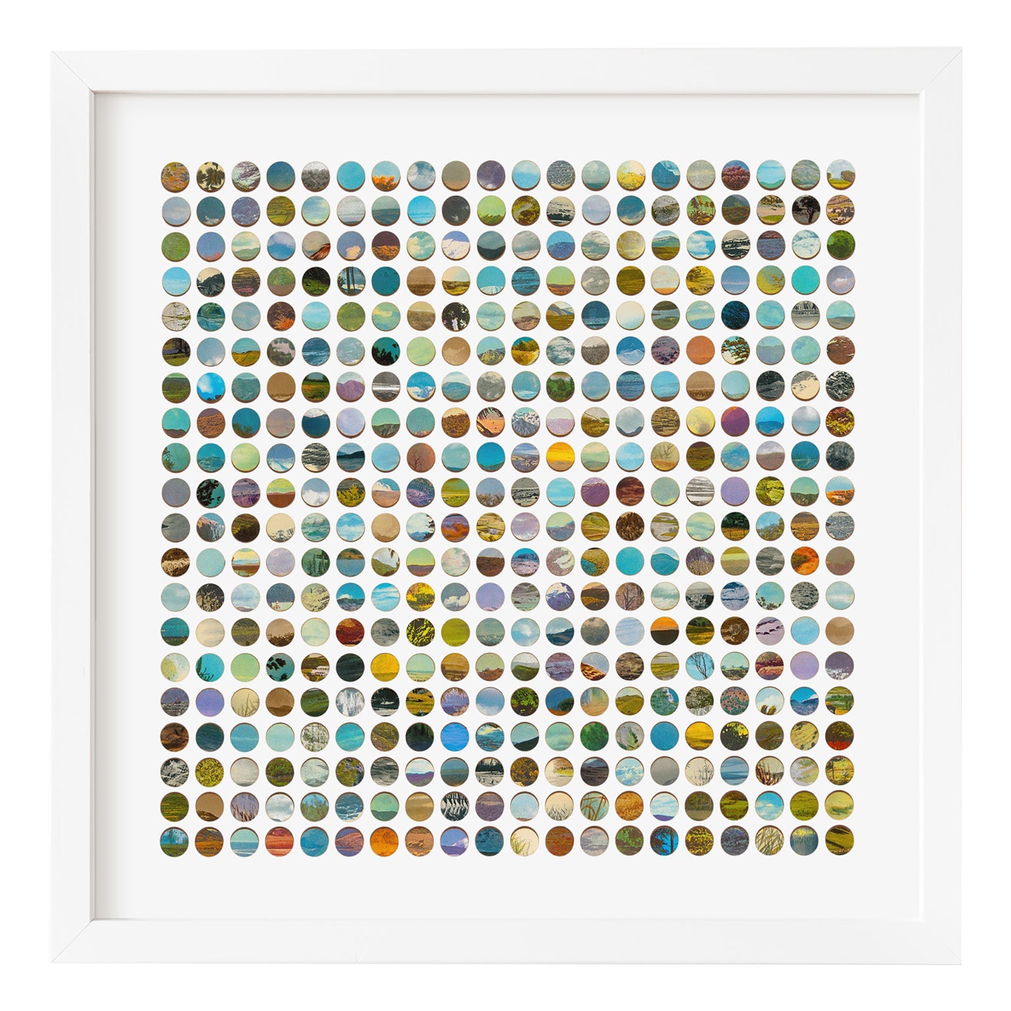 Four Hundred Winter Landscape Dots Collage Print