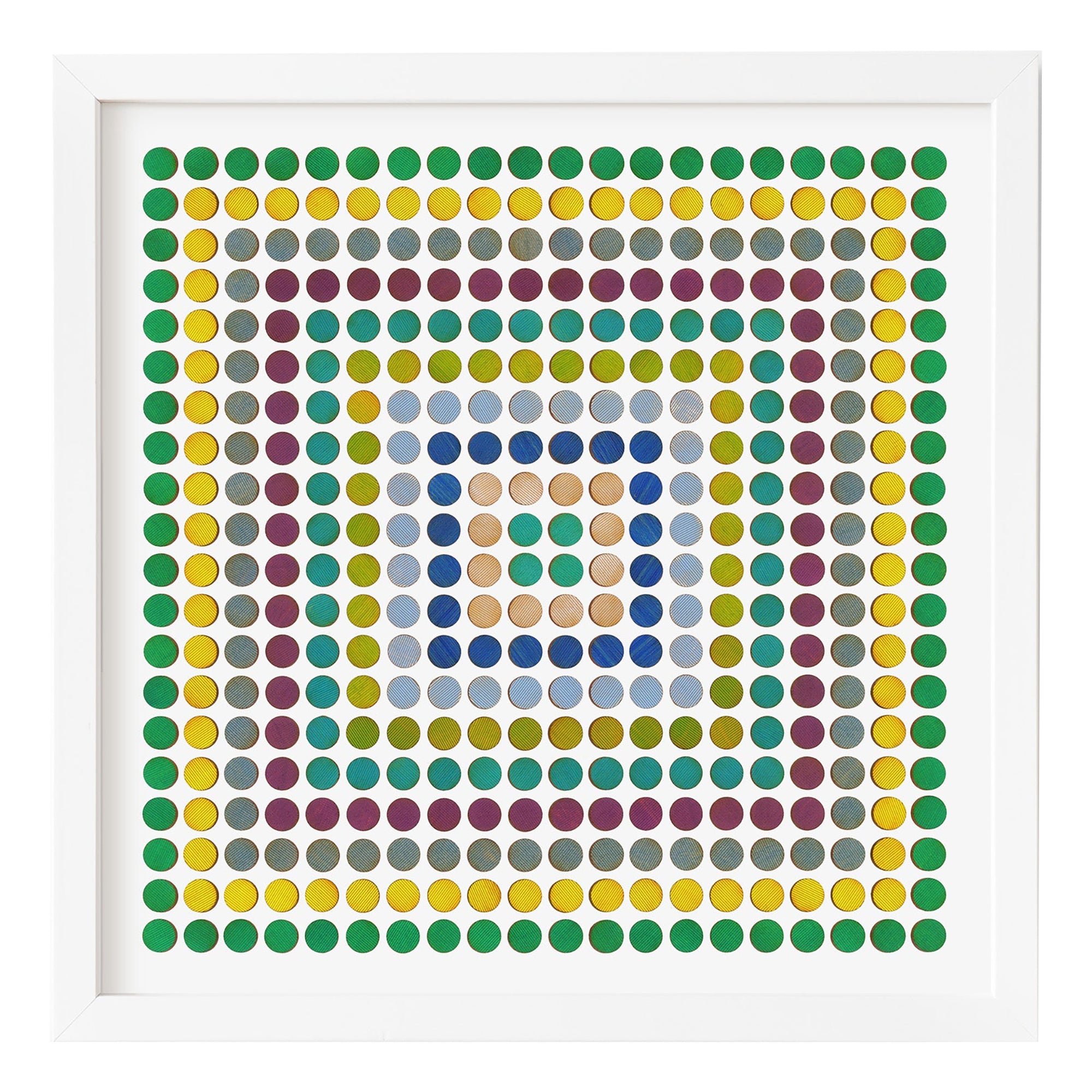 Painted Dot Collage Concentric Squares Print