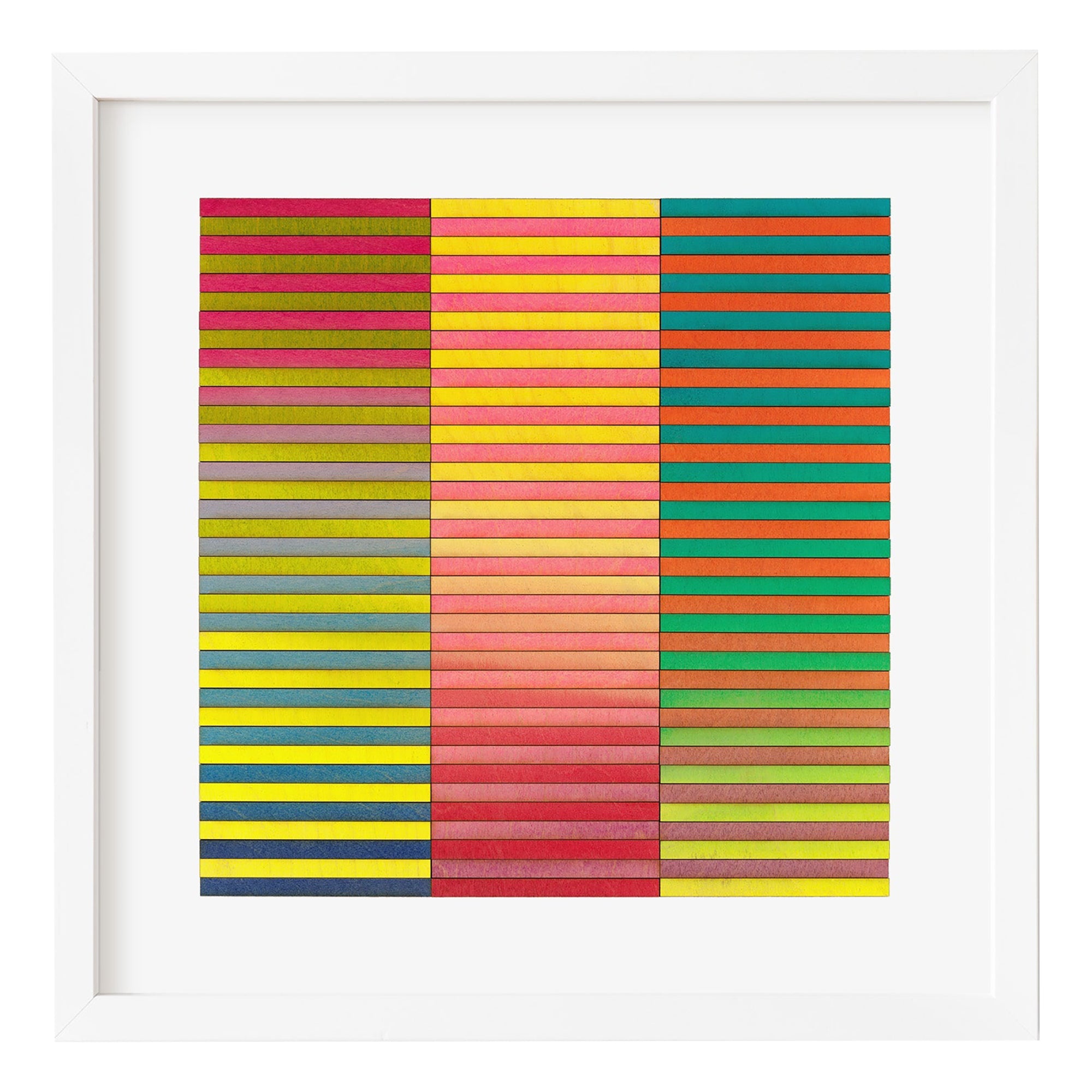 Berry Yellow Stripe Colour Study Print