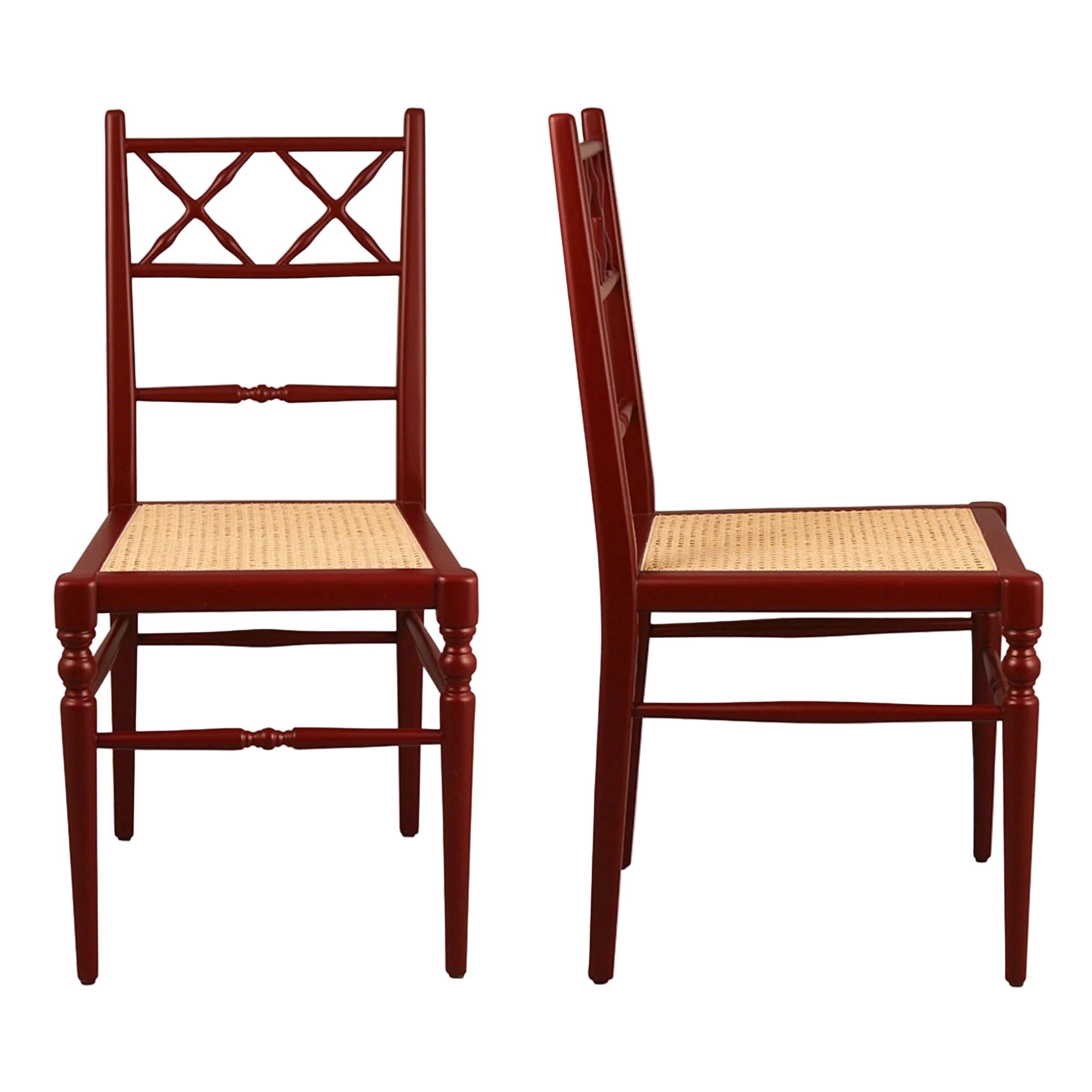 Pair of Chiara Dining Chairs, Pomegranate