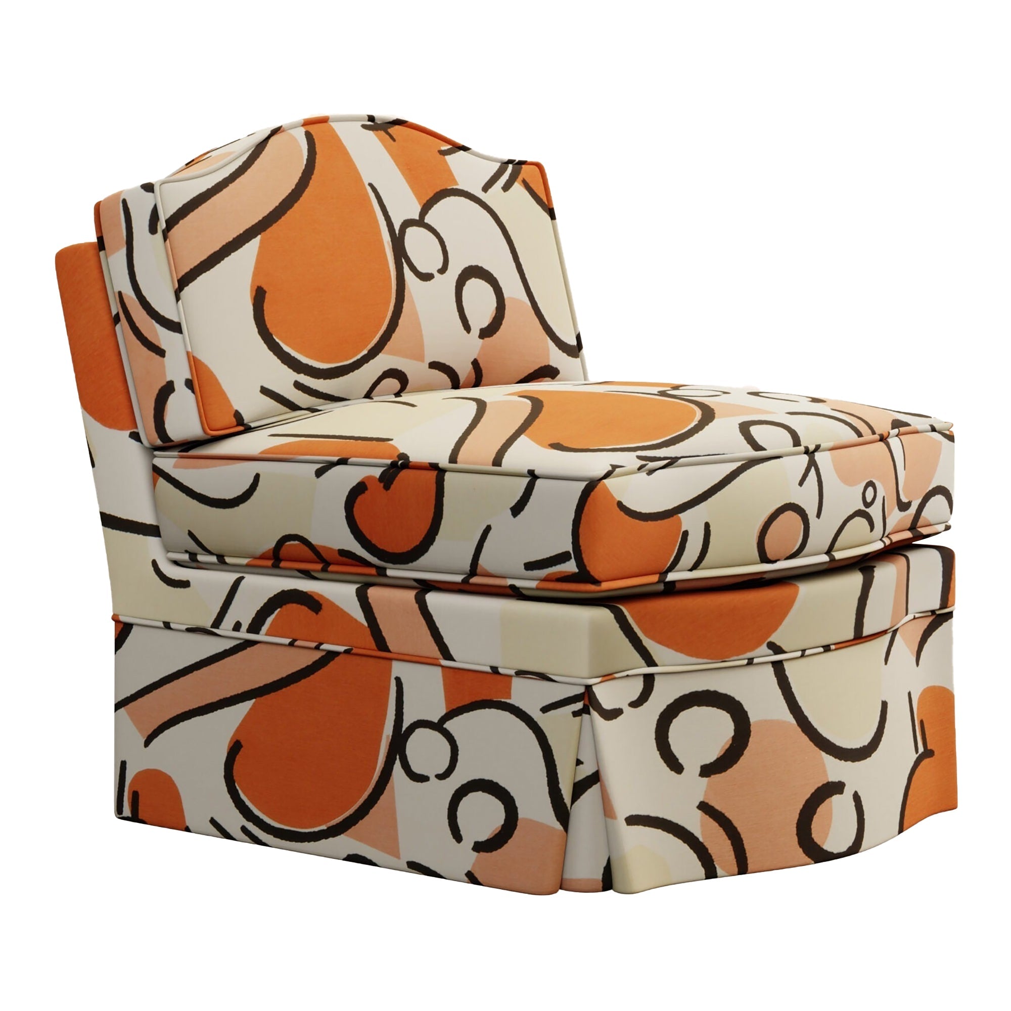 Felix Slipper Chair, Tangerine