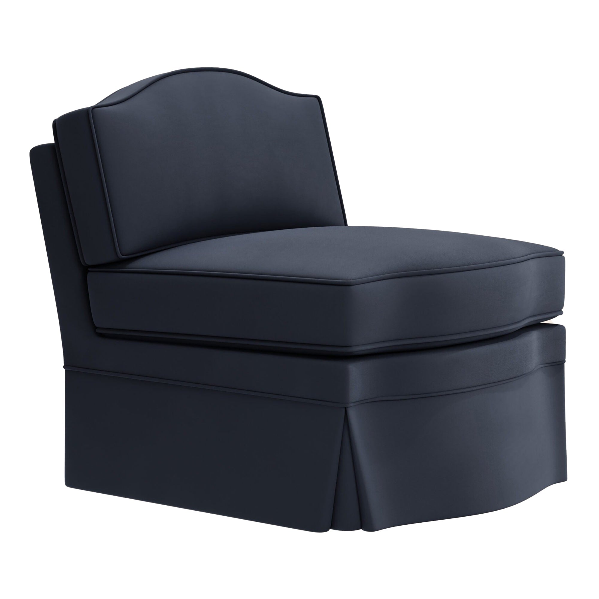 Felix Slipper Chair, Prussian Linen