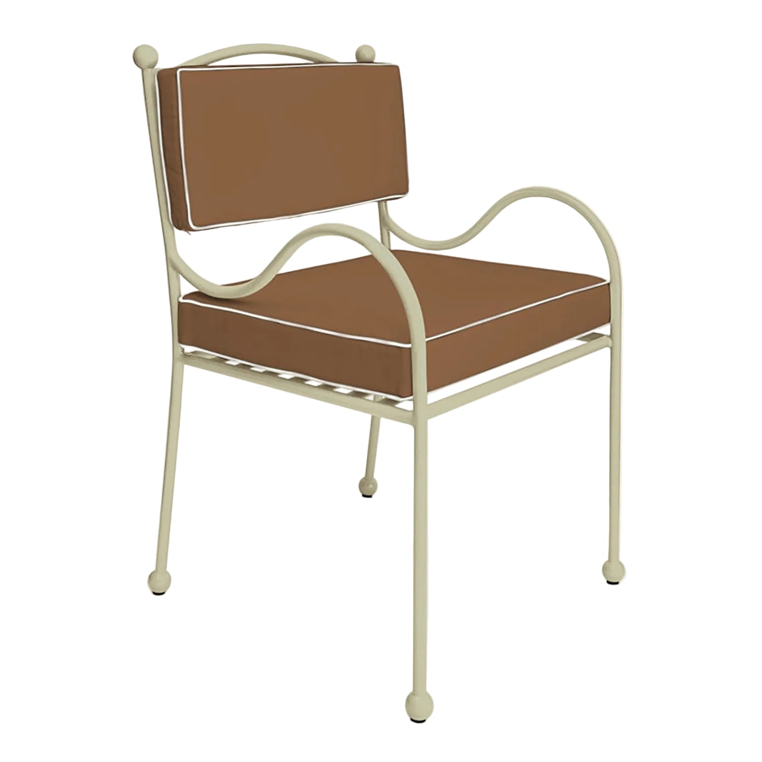 Panarea Armchair in Gelato, Taupe & White cushions