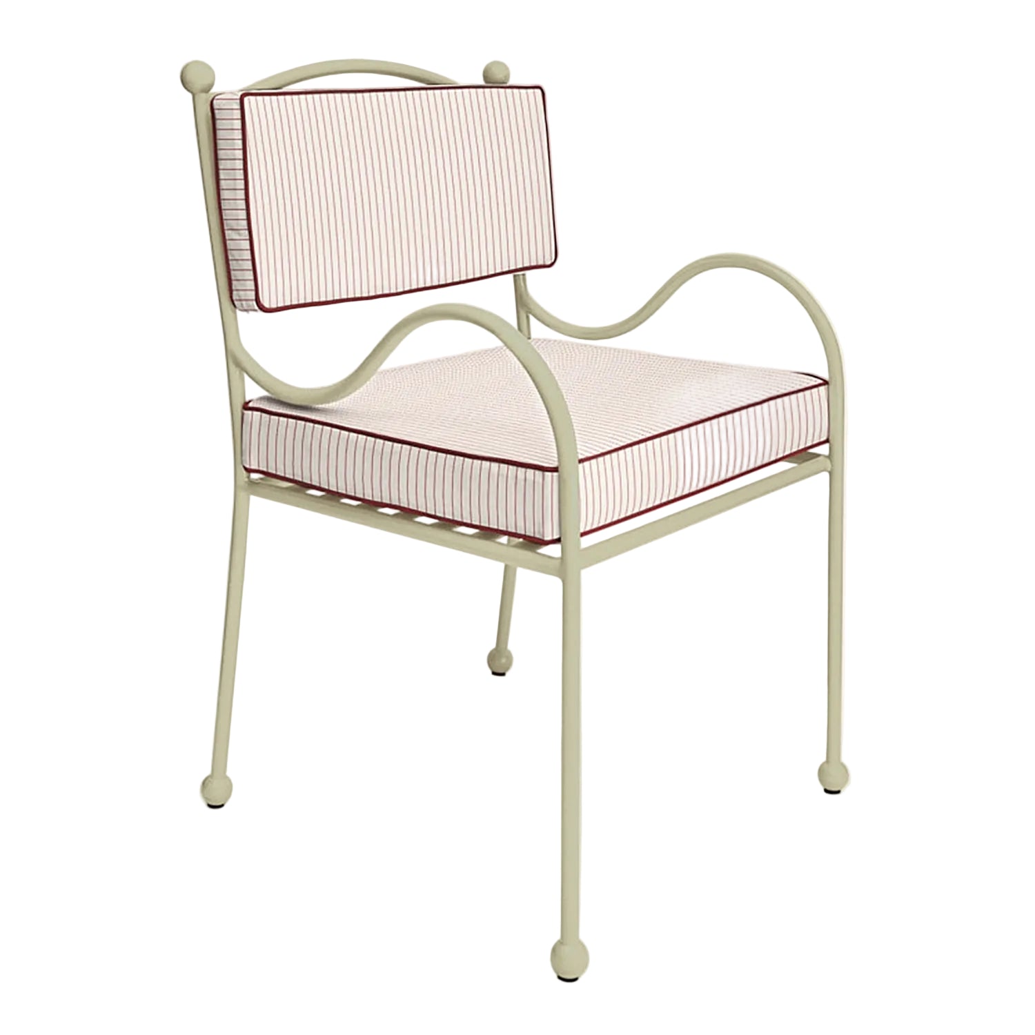 Panarea Armchair in Gelato, Red & Cream Striped Upholstery