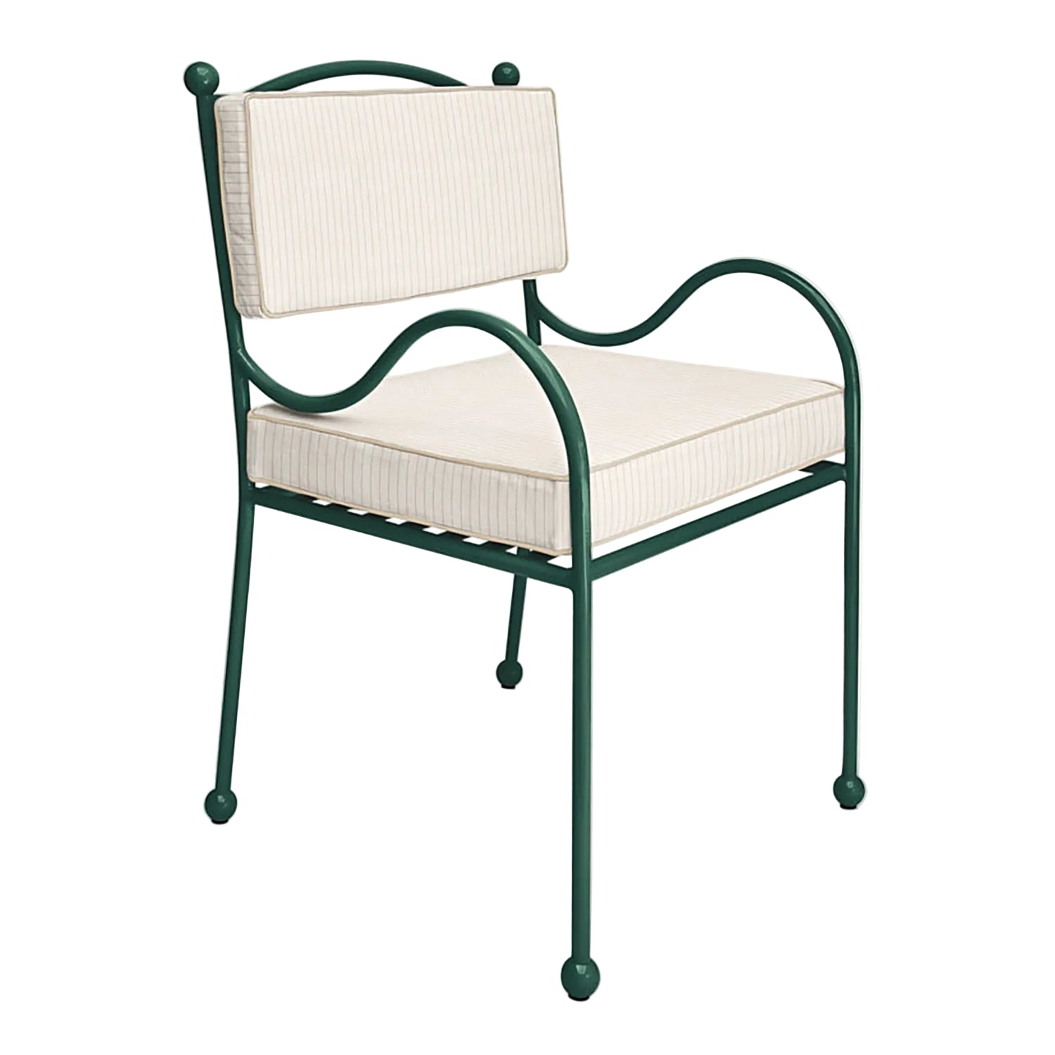 Panarea Armchair in Isola, Cream & Taupe Striped Upholstery