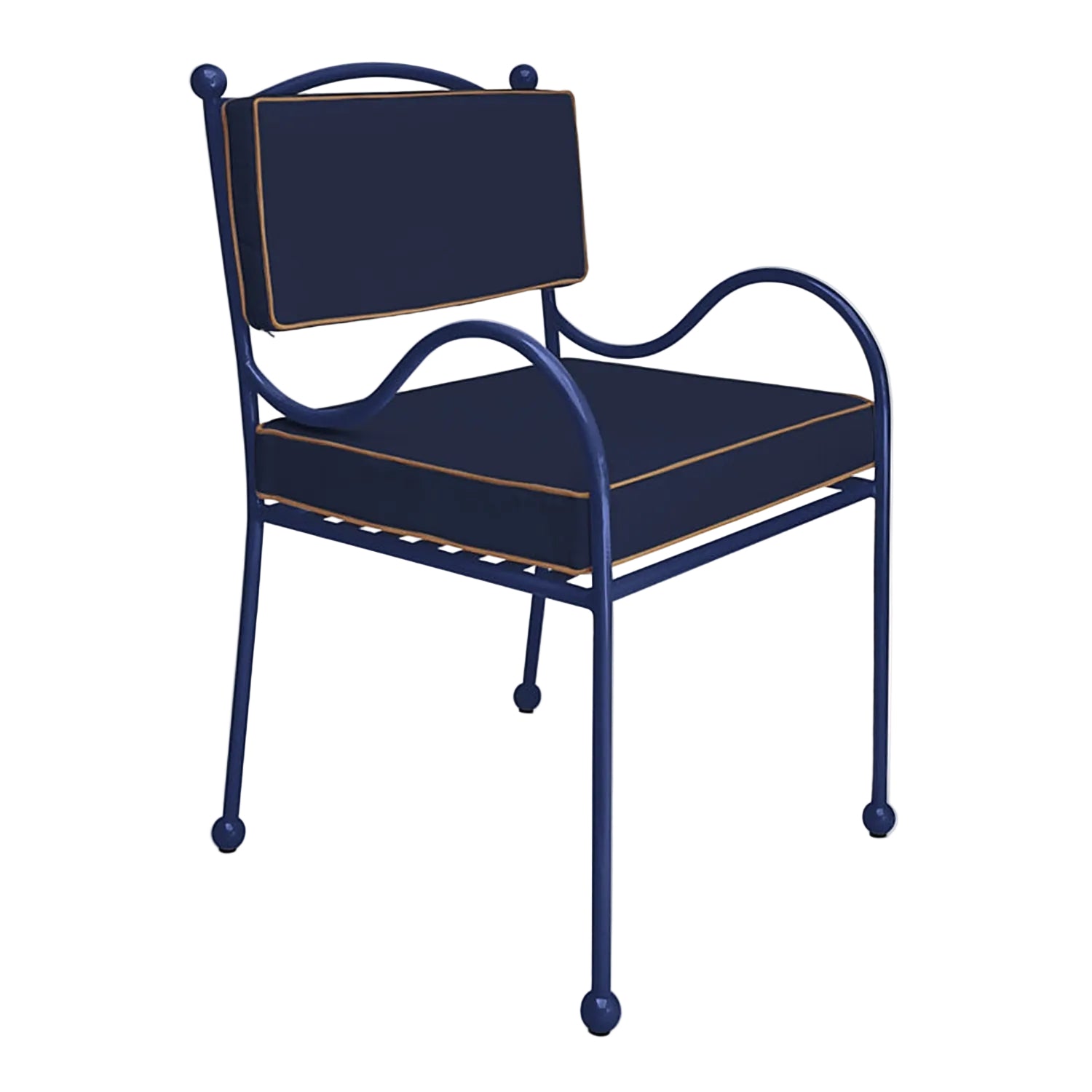 Panarea Armchair in Mare, Blue & Taupe Upholstery