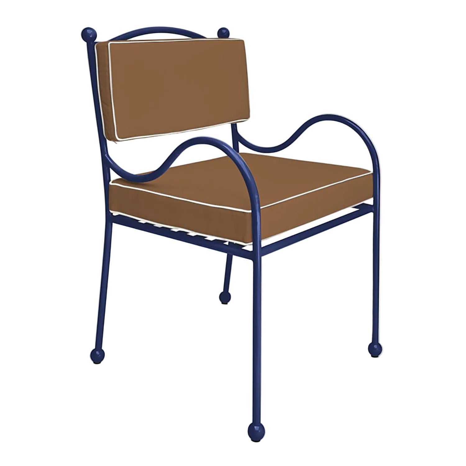 Panarea Armchair in Mare, Taupe & White Upholstery