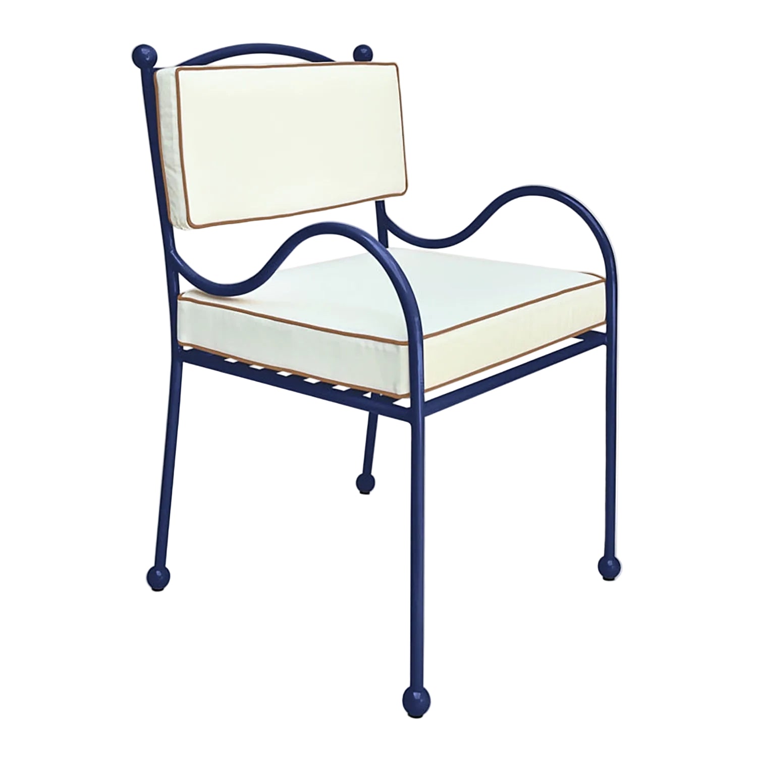 Panarea Armchair in Mare, White & Taupe Upholstery