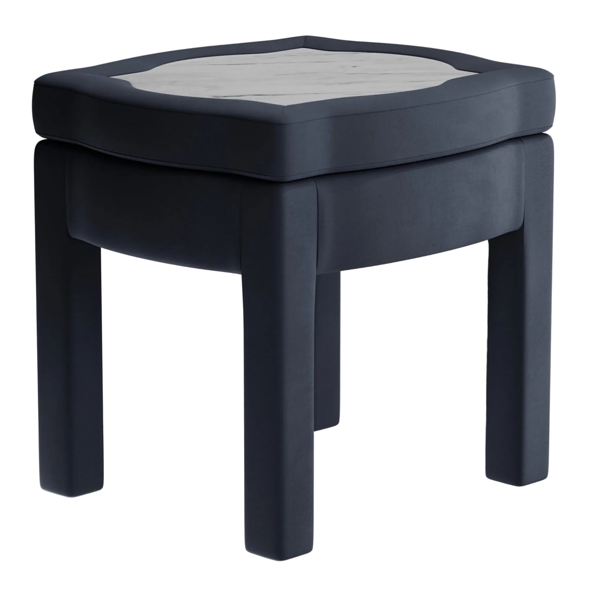 Piero Footstool, Prussian Linen