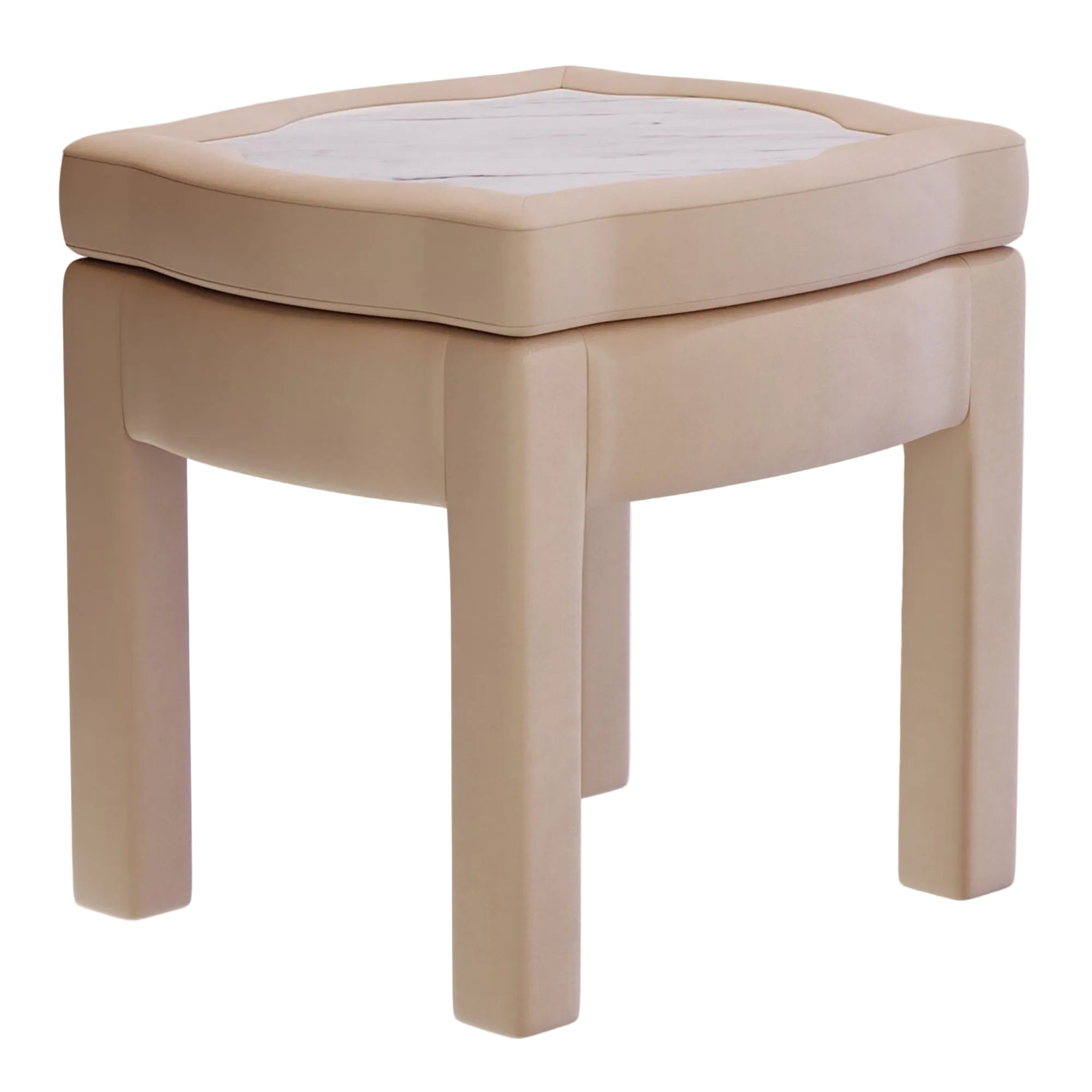 Piero Footstool, Rose Linen