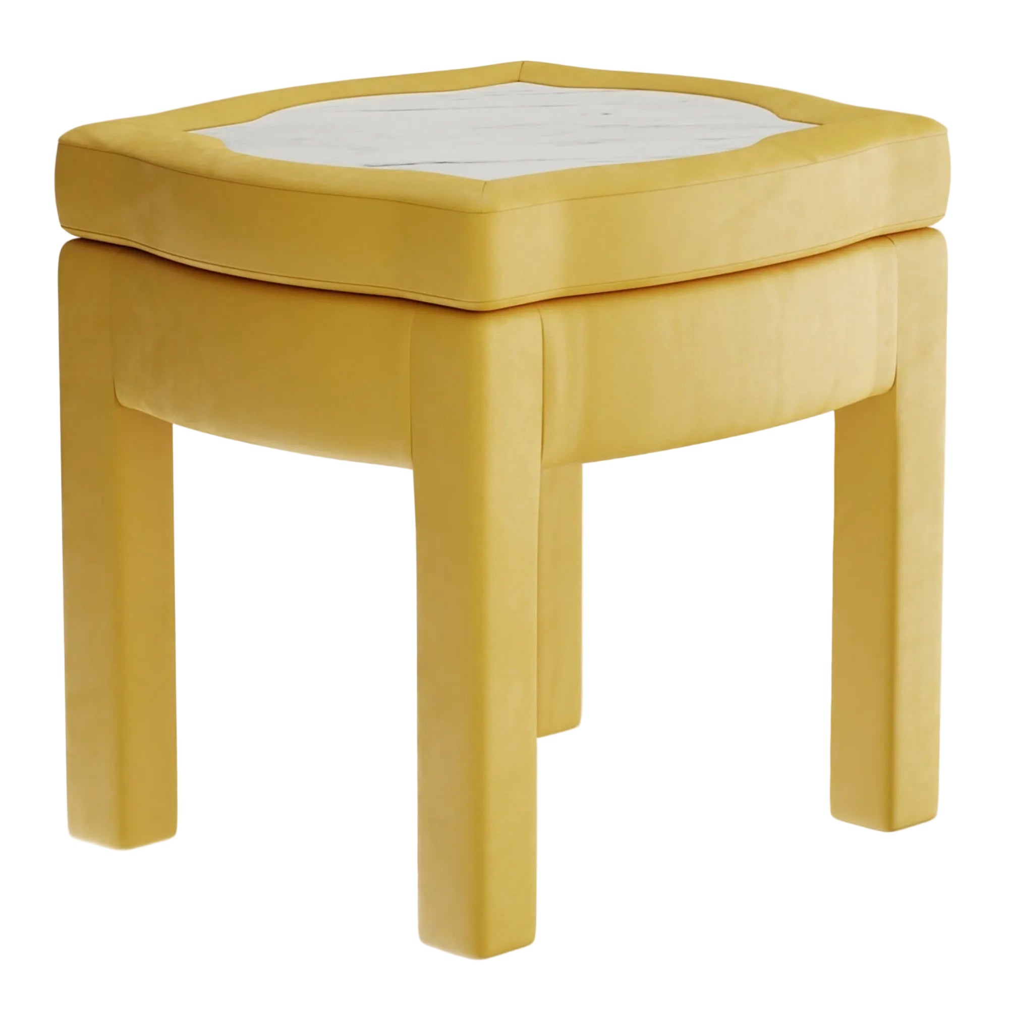 Piero Footstool, Daffodil Velvet