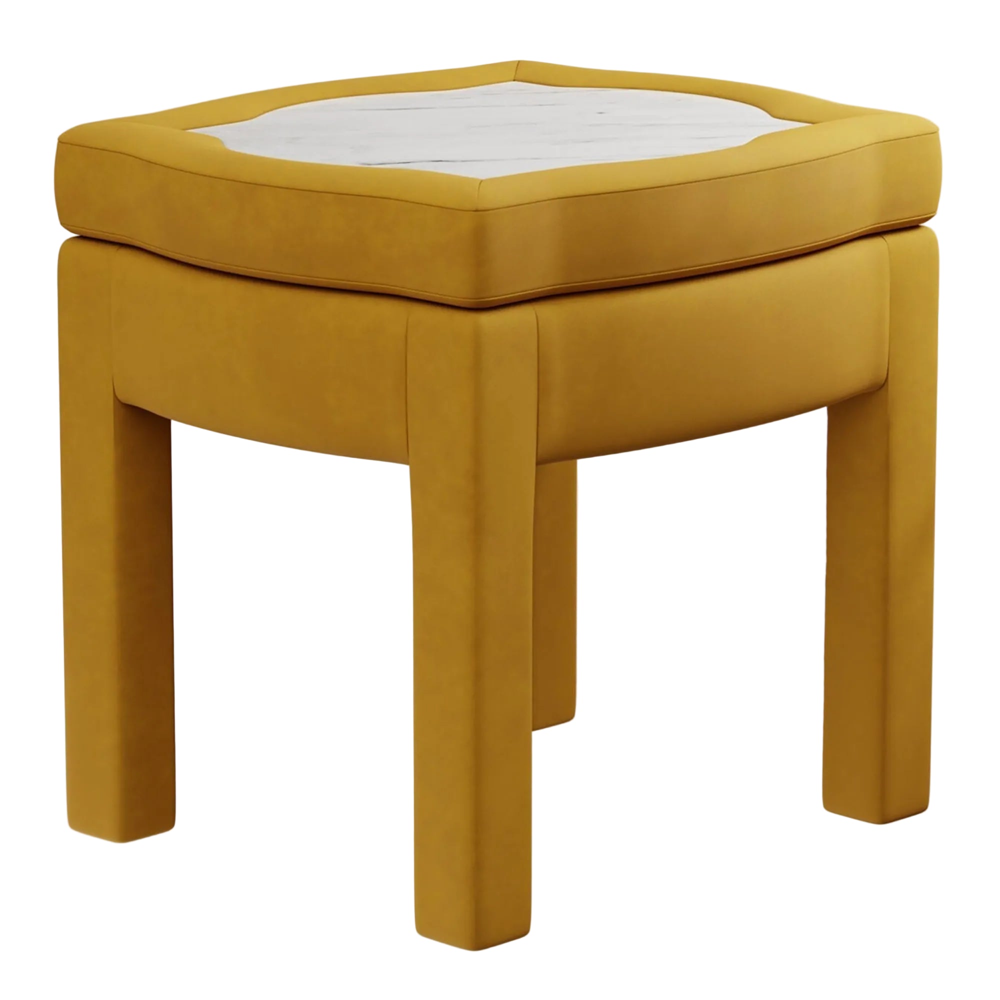 Piero Footstool, Turmeric Velvet