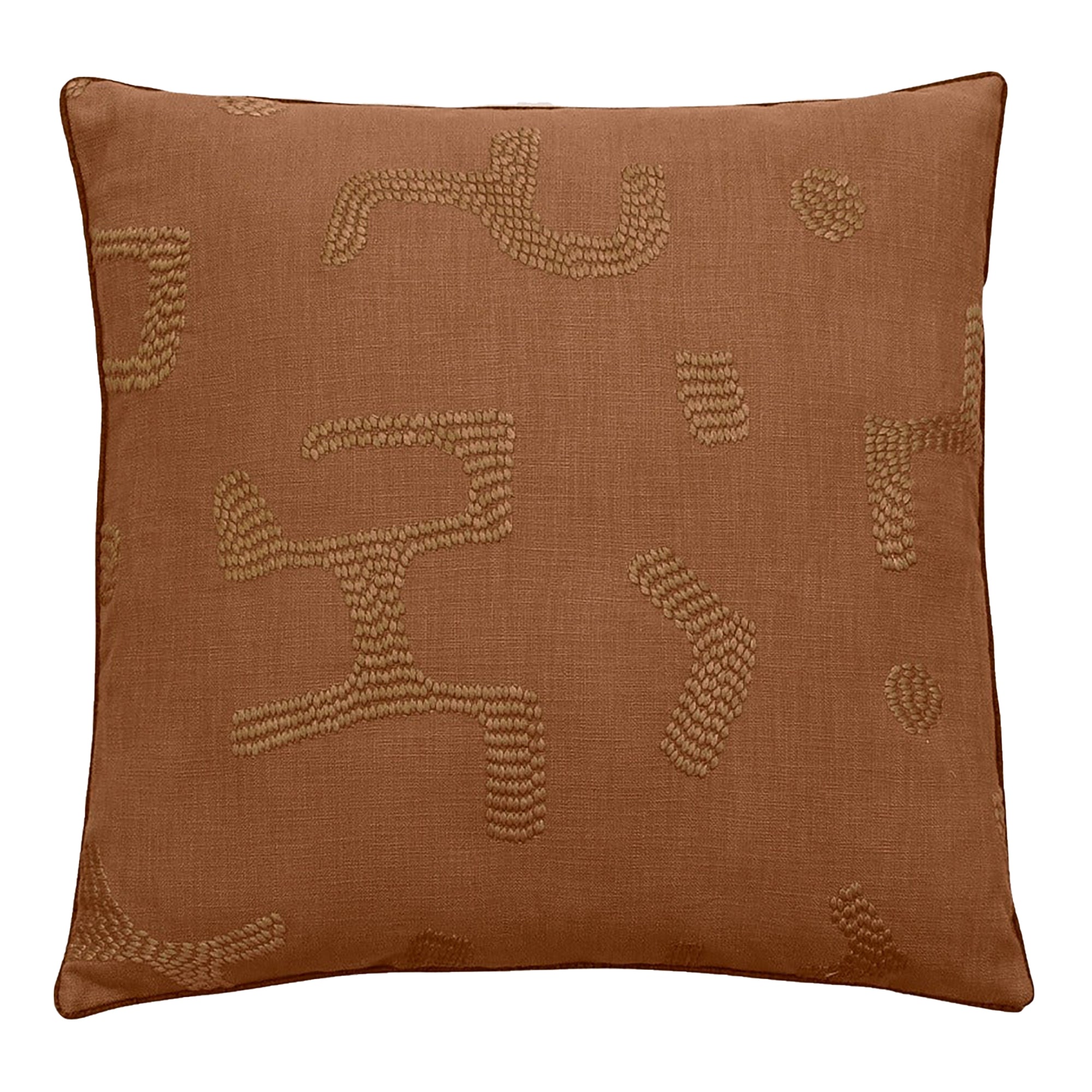 Raphia Cushion, Tobacco