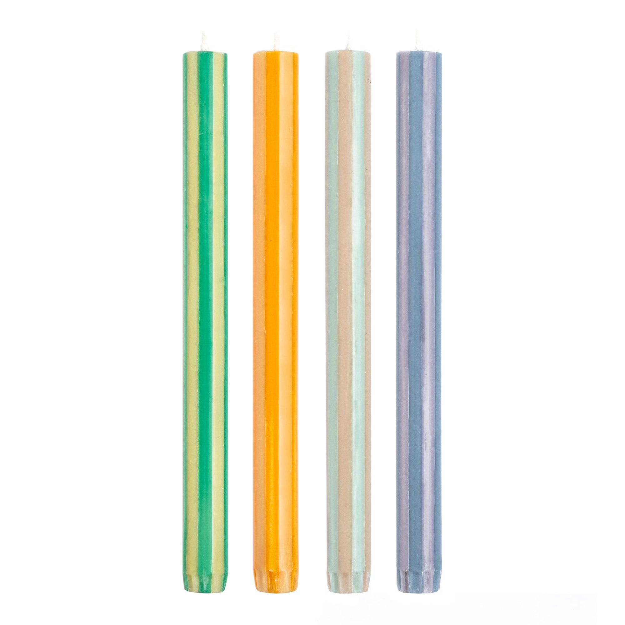 Stripe Dinner Candles - Mixed Set: Colours Soft 1