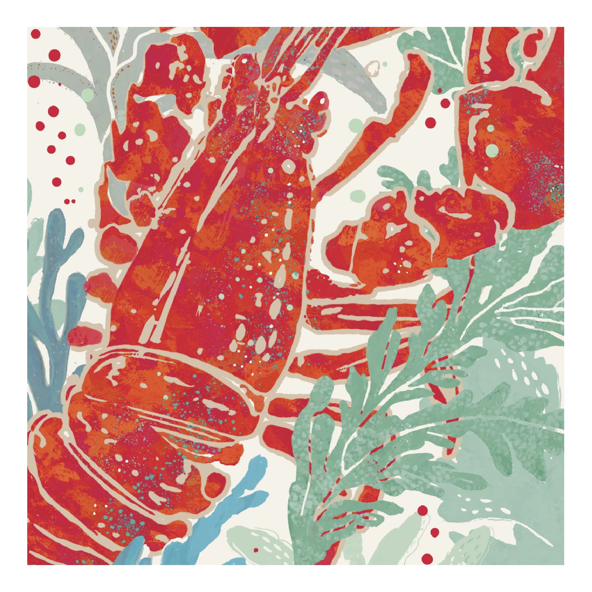 Rock Lobster Fabric - Coral Multi