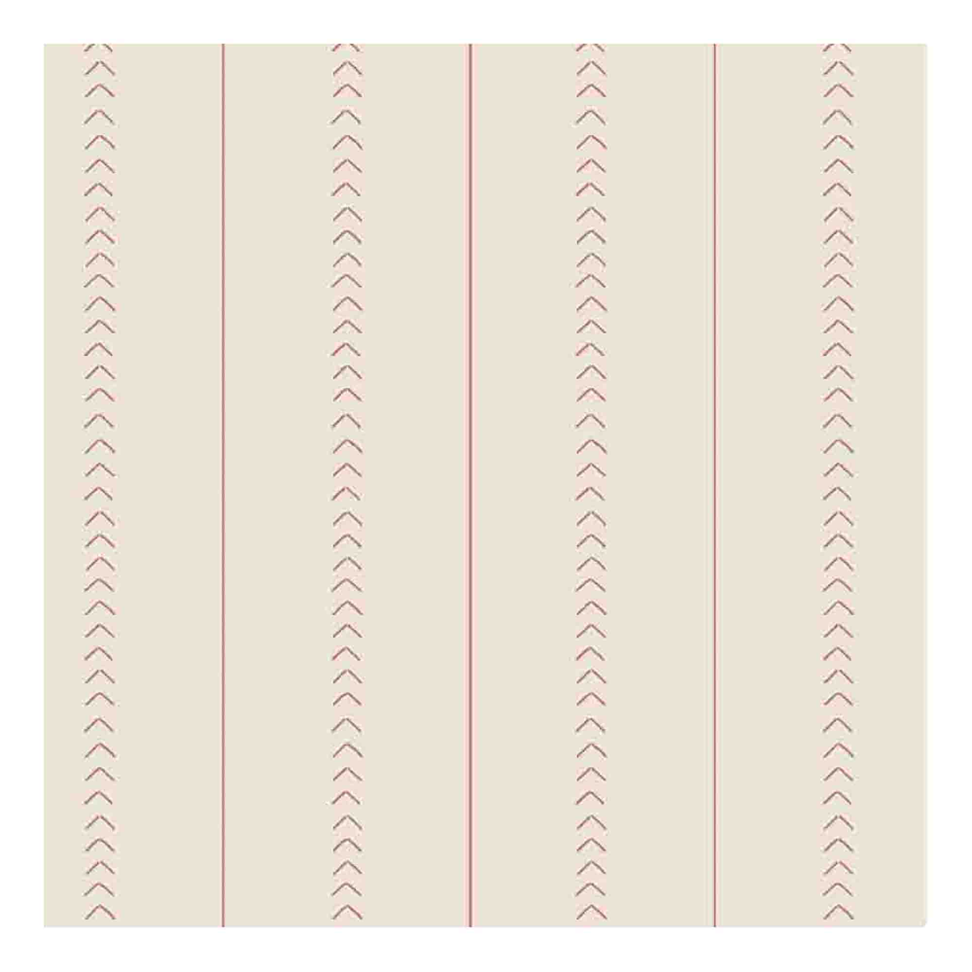 Sail Stitch Stripe Fabric - Coral