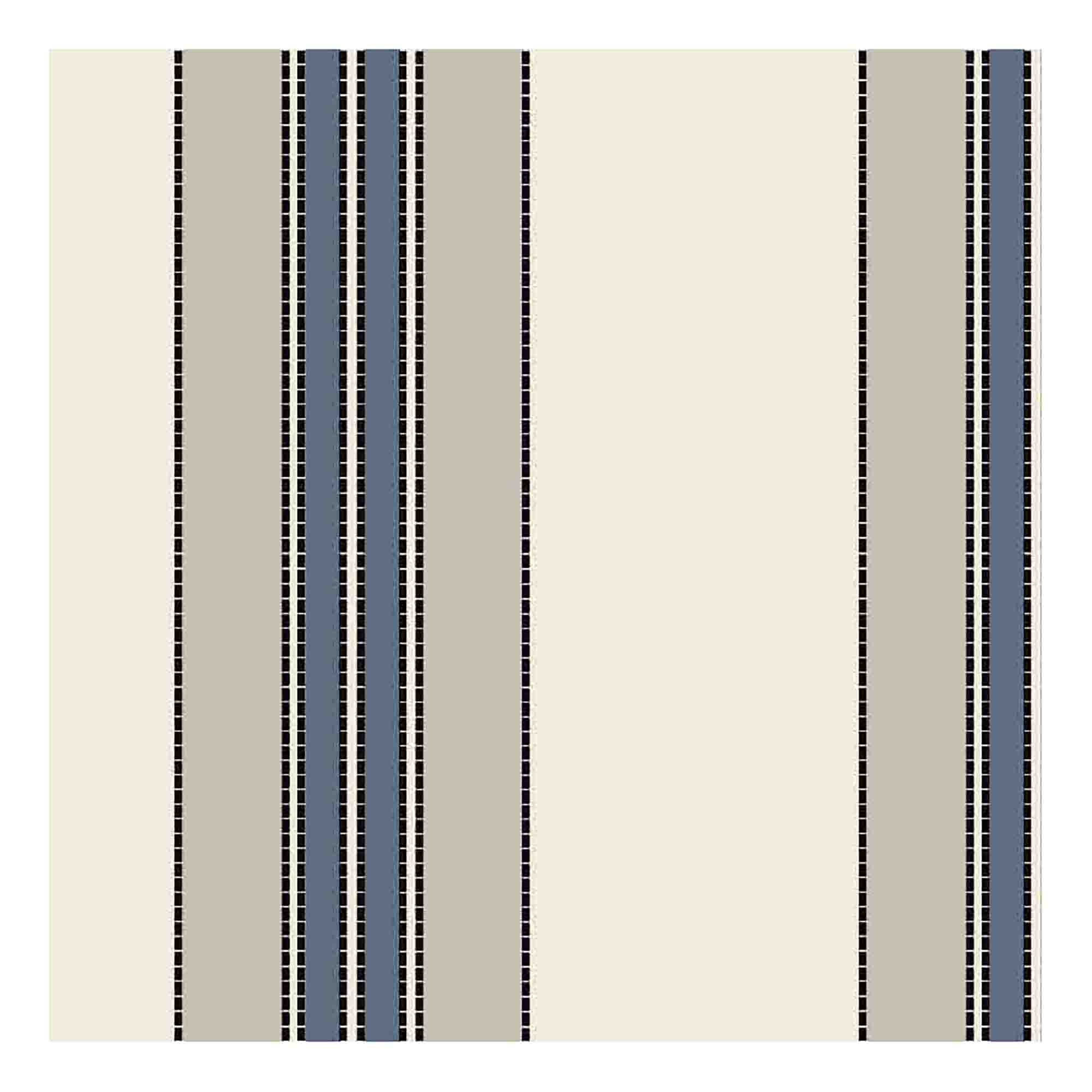 Vintage Deckchair Fabric - Navy/Stone
