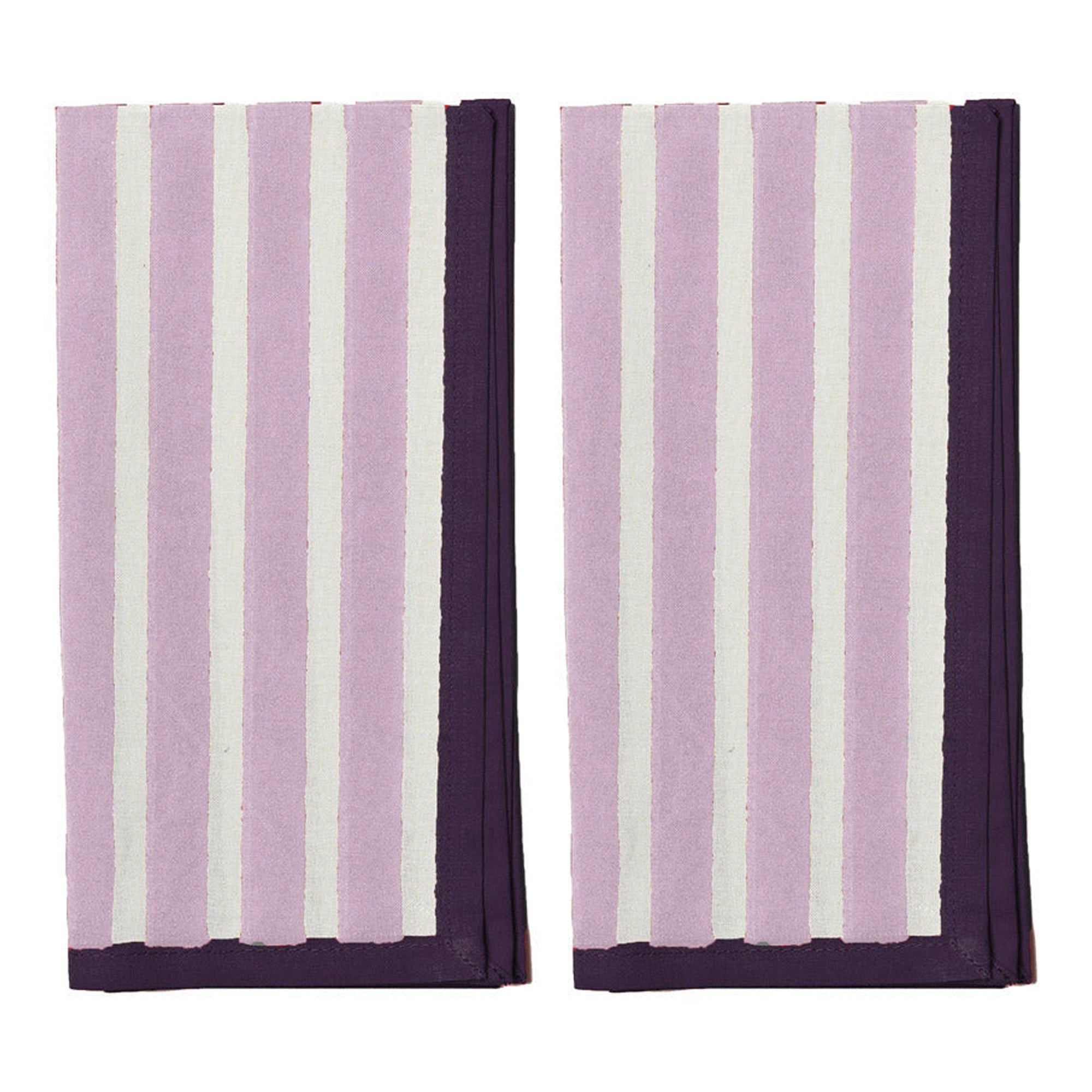 Block Stripe Napkins - Mauve / White