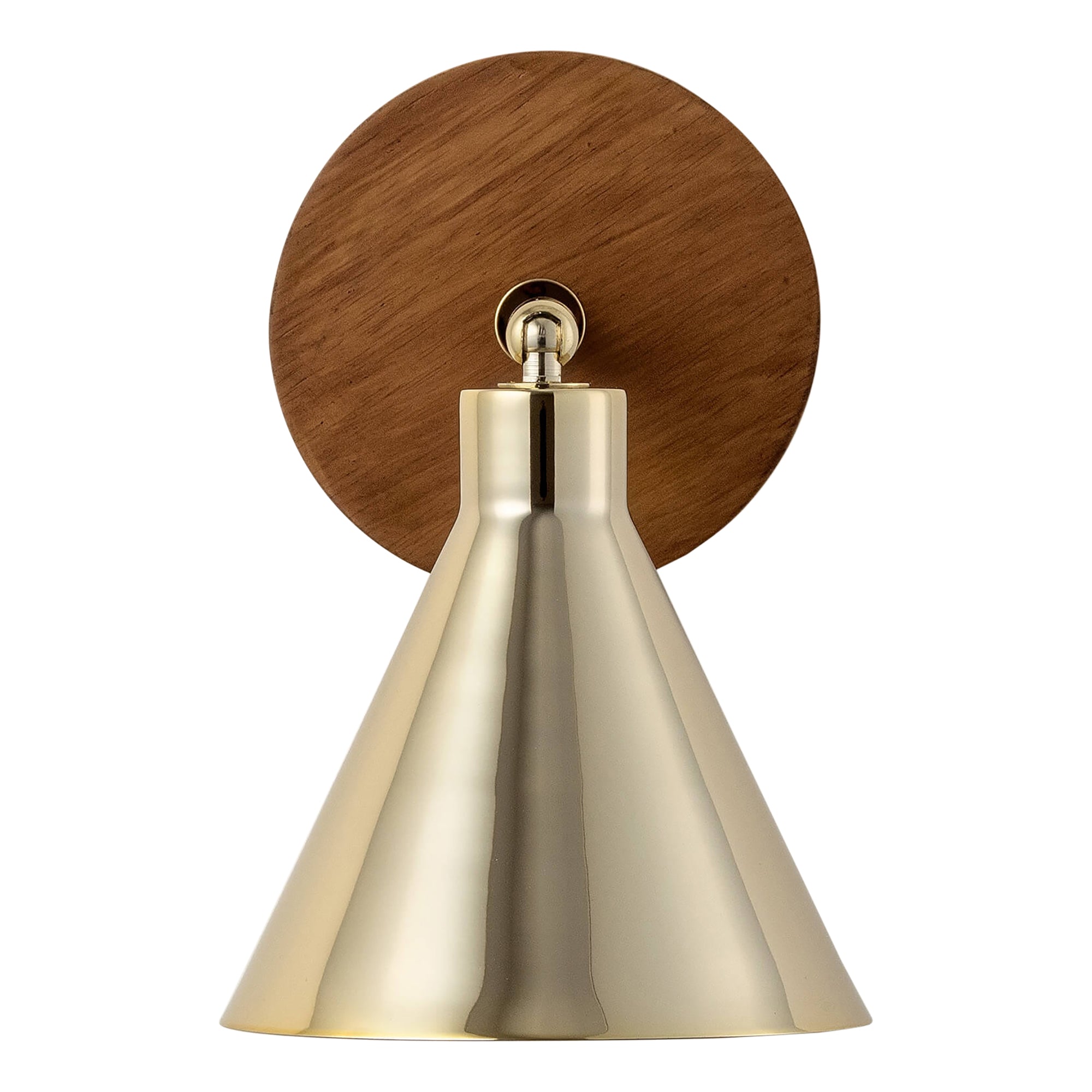 Brass cone wall light