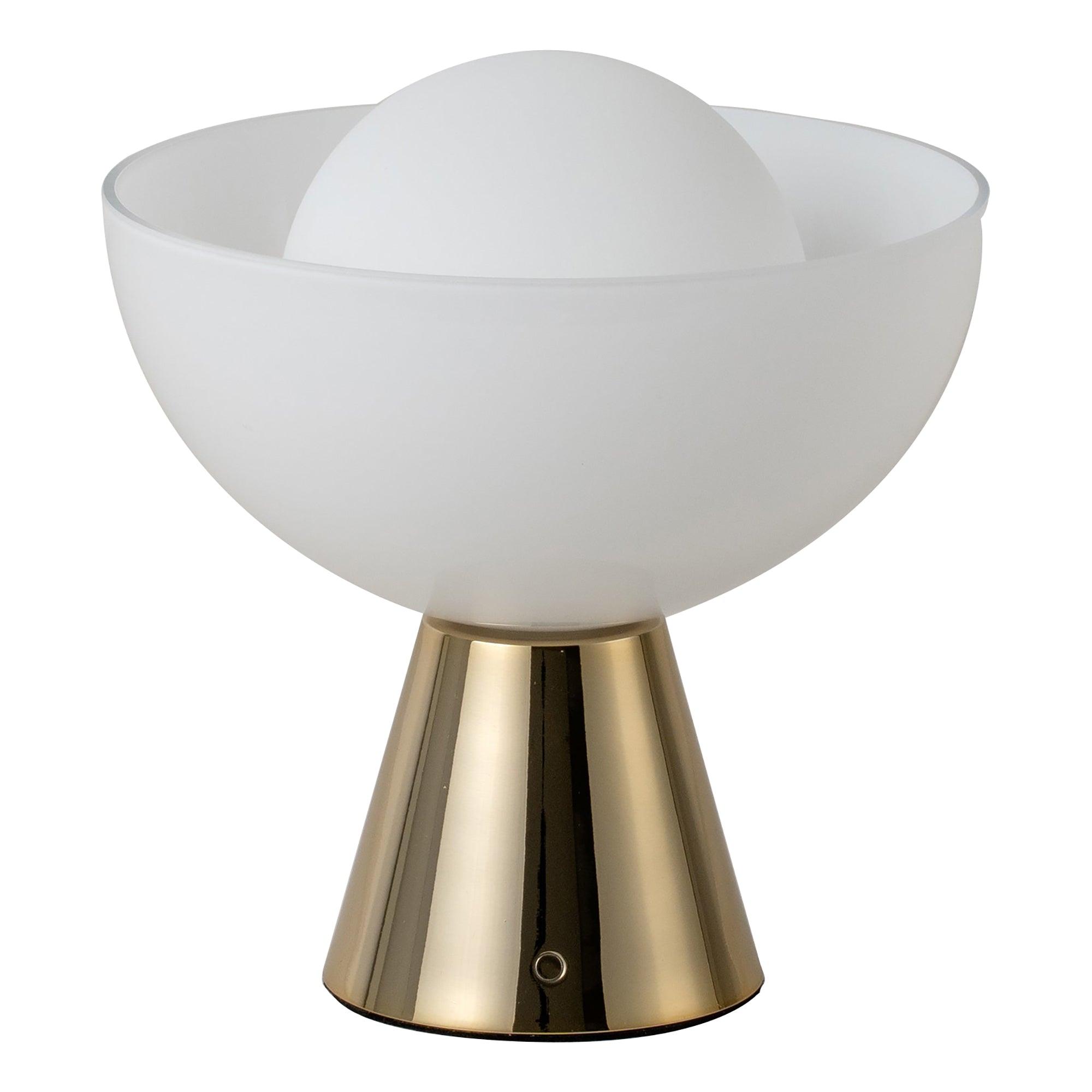 Brass dome cordless table lamp