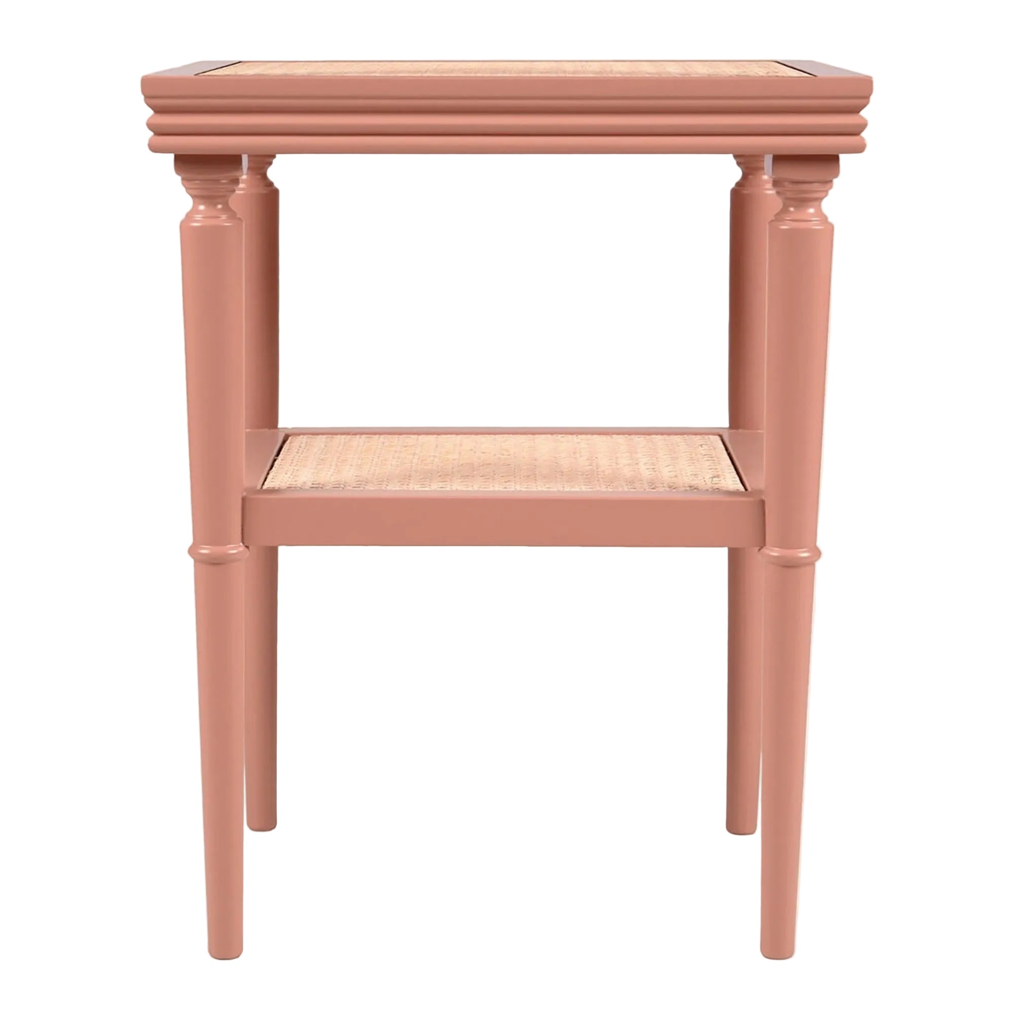 Ilaria Woven Cane Side Table | Terracotta