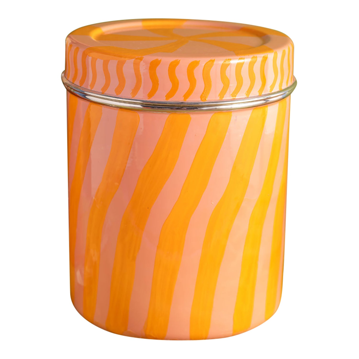 Pink & Orange Swirl Storage Tin