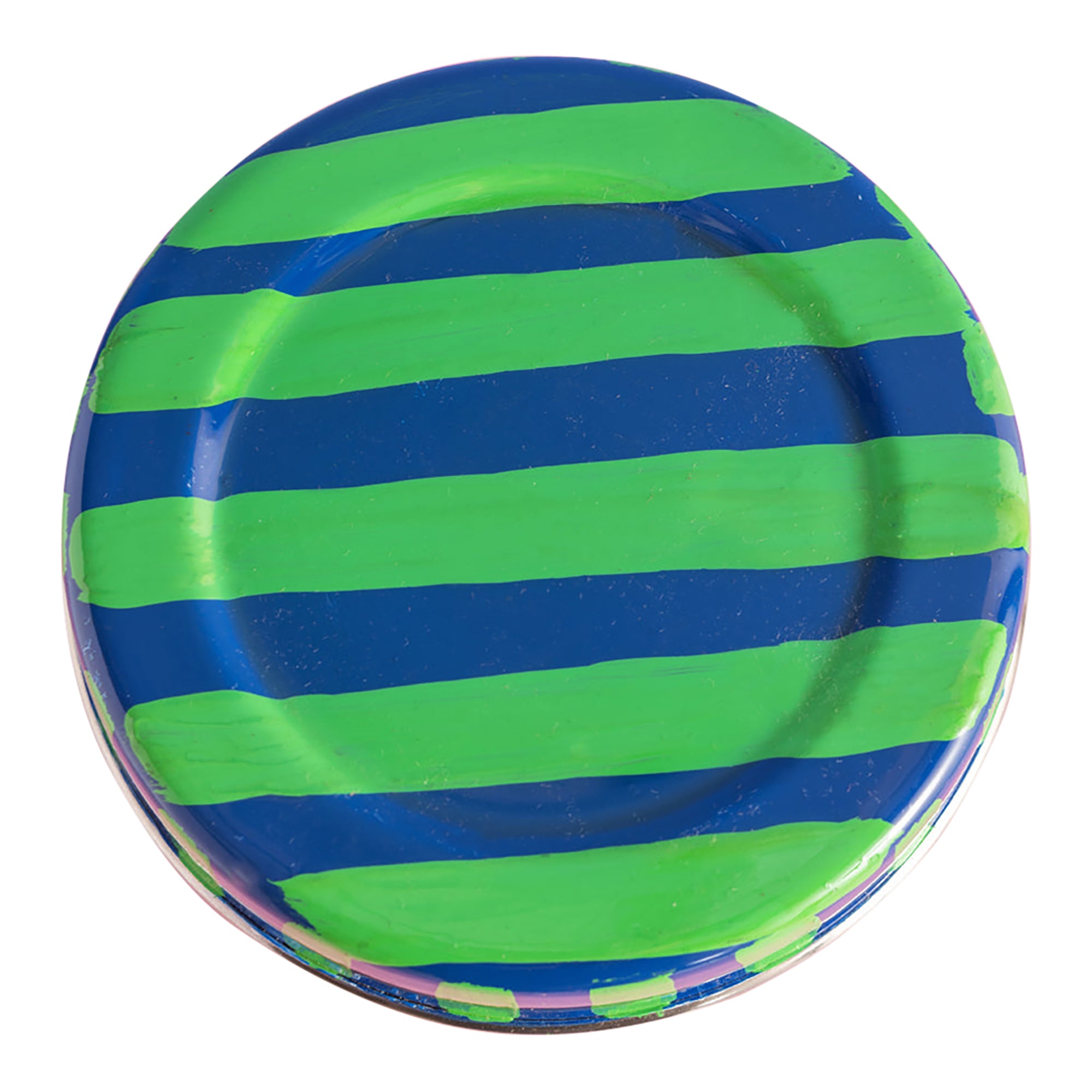 Blue & Green Stripe Storage Tin