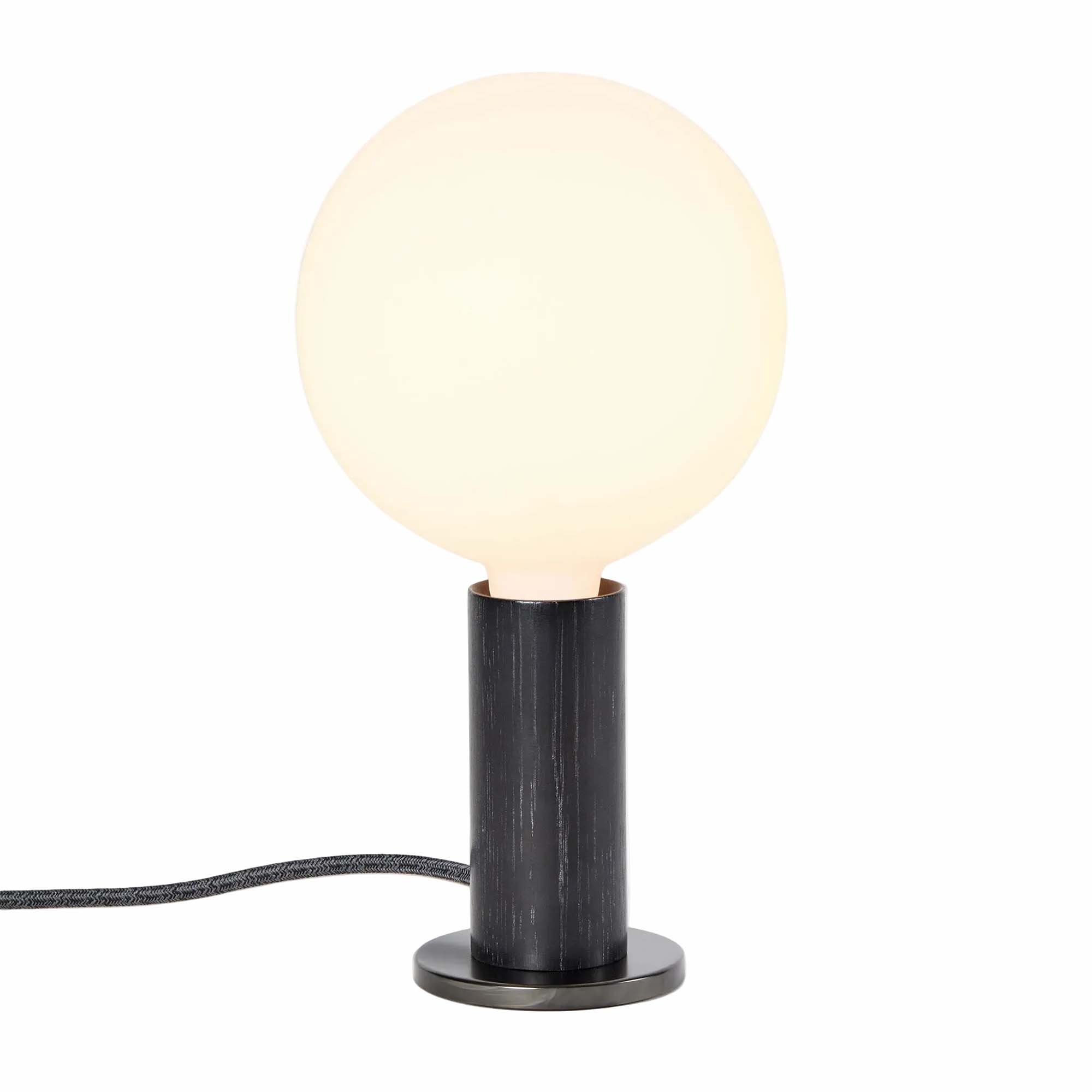Knuckle Table Lamp in Blackened Oak + Sphere IV