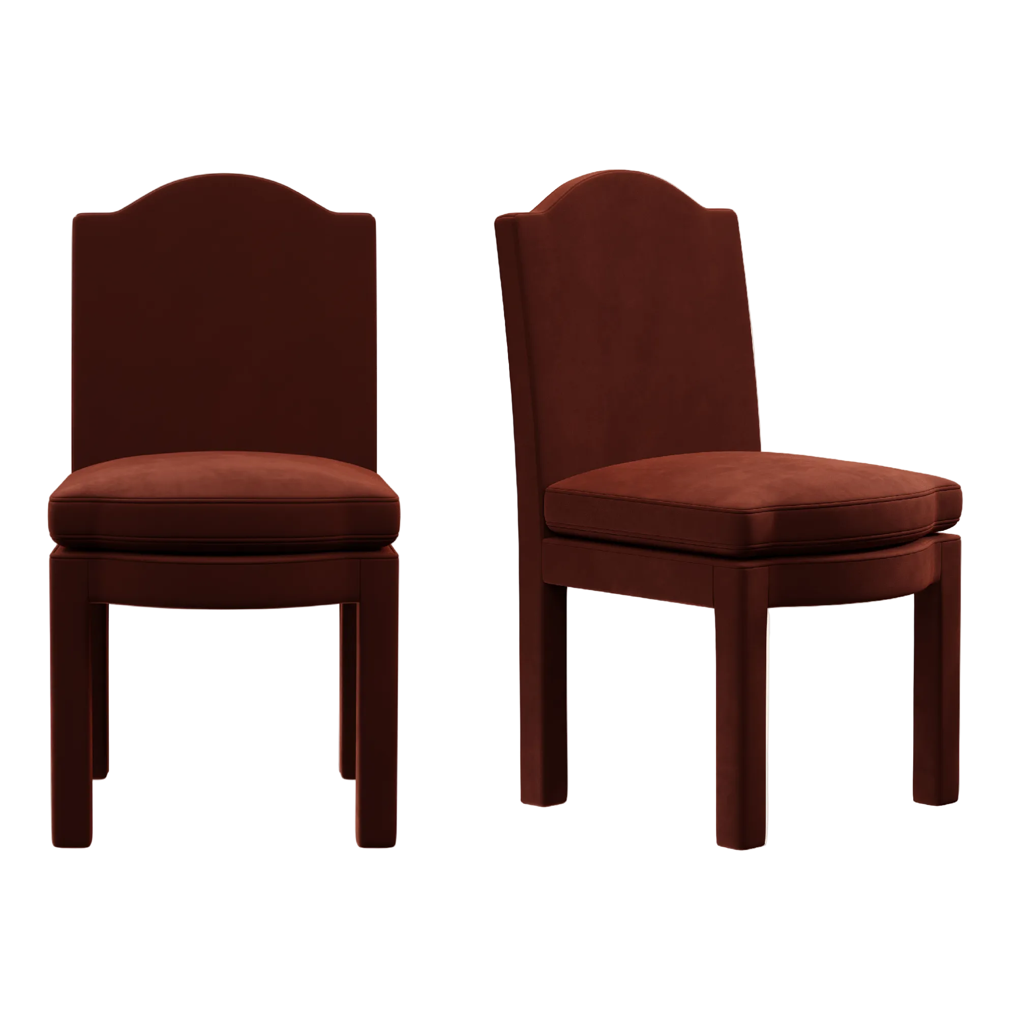 Pair of Leo Dining Chairs, Cinnamon Velvet