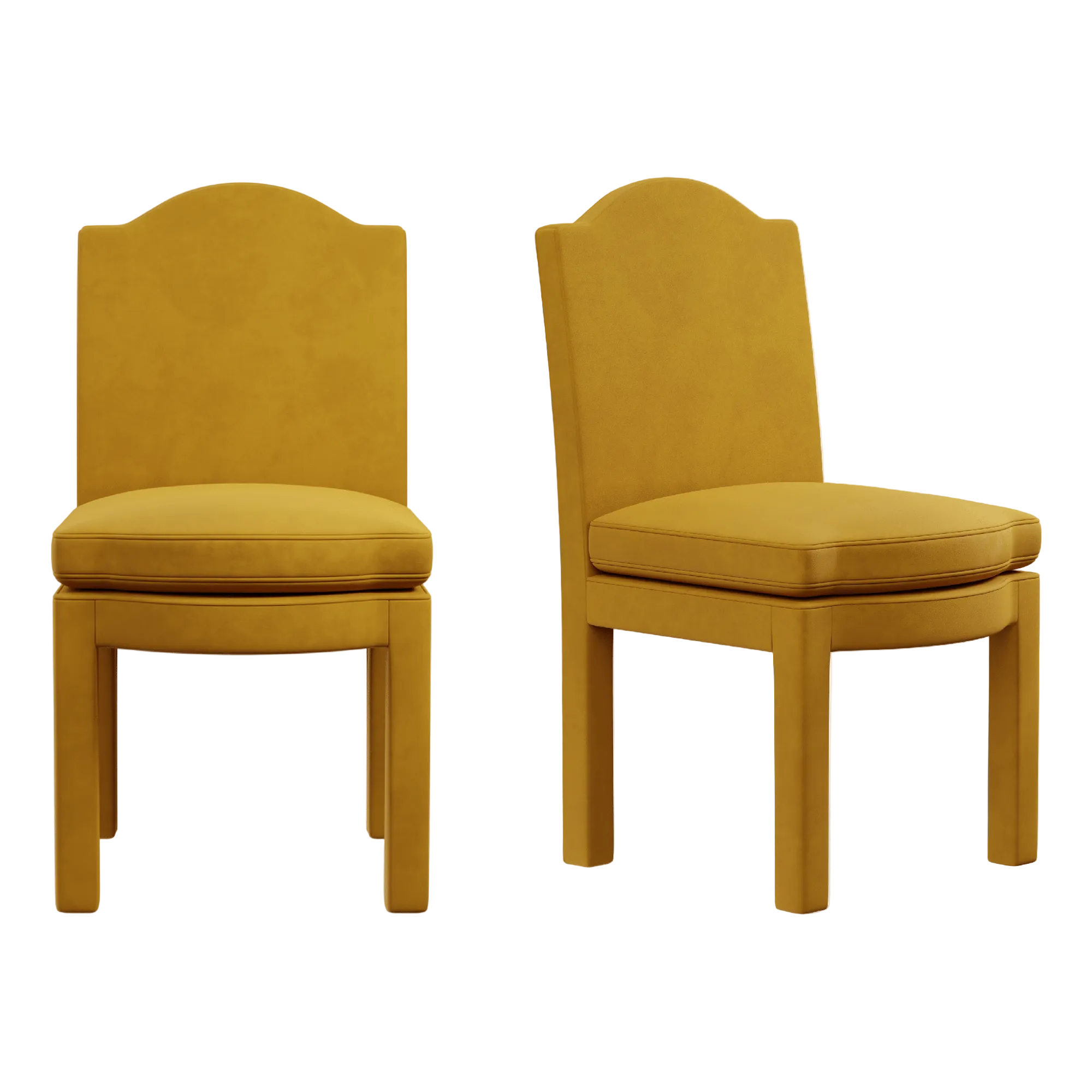 Pair of Leo Dining Chairs, Turmeric Velvet