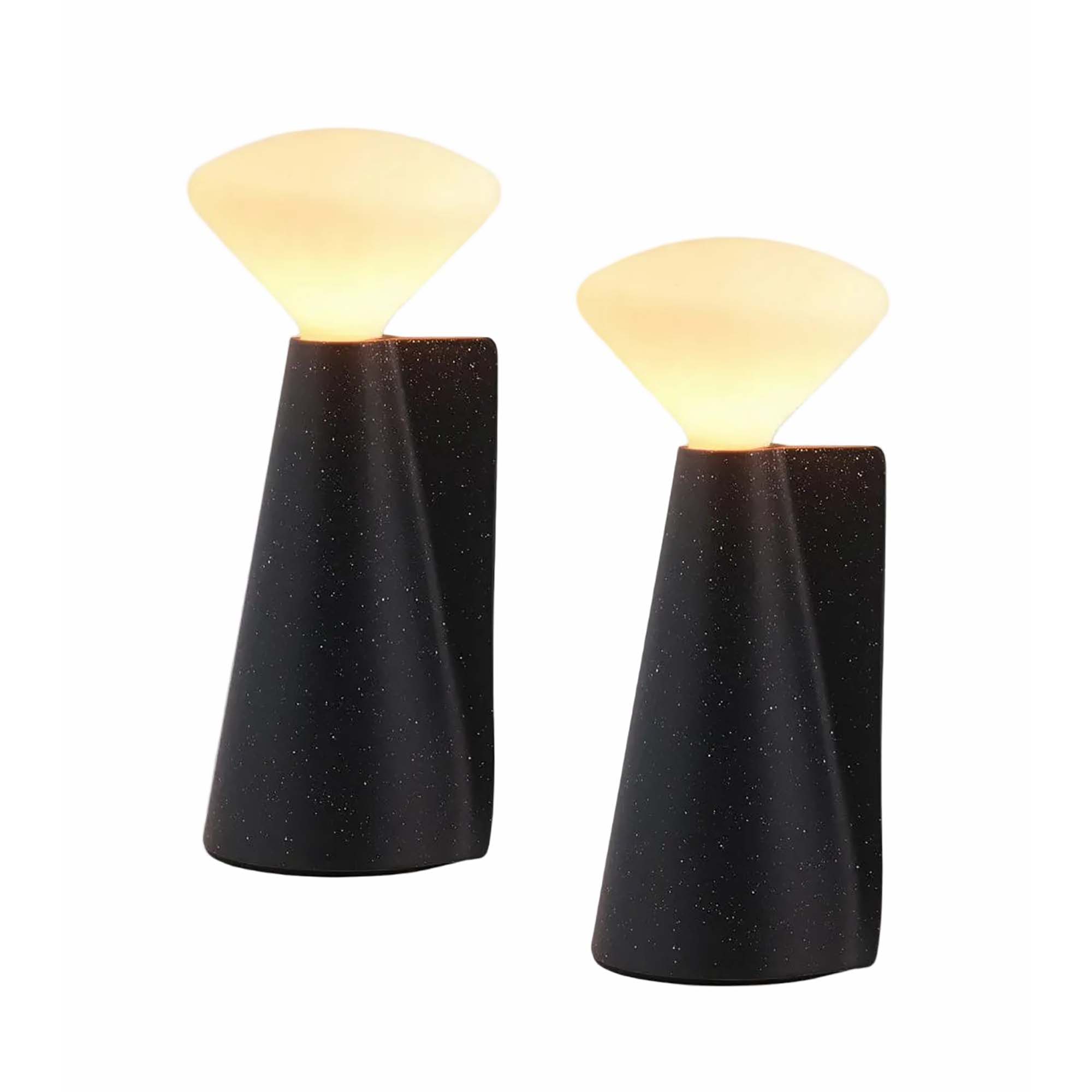 Mantle Portable Lamp in Granite Black - Set of 2