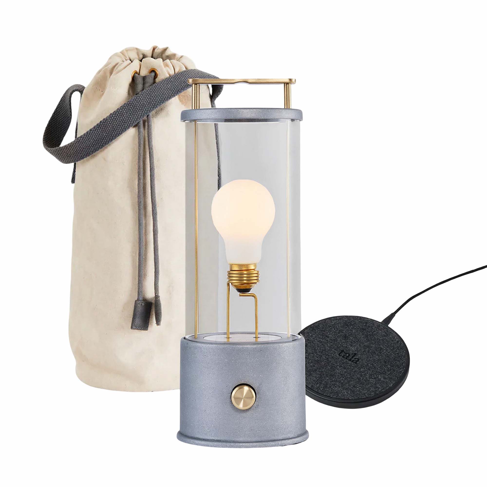 The Rugged Muse 1.0 Portable Lamp in Raw Aluminium Bundle