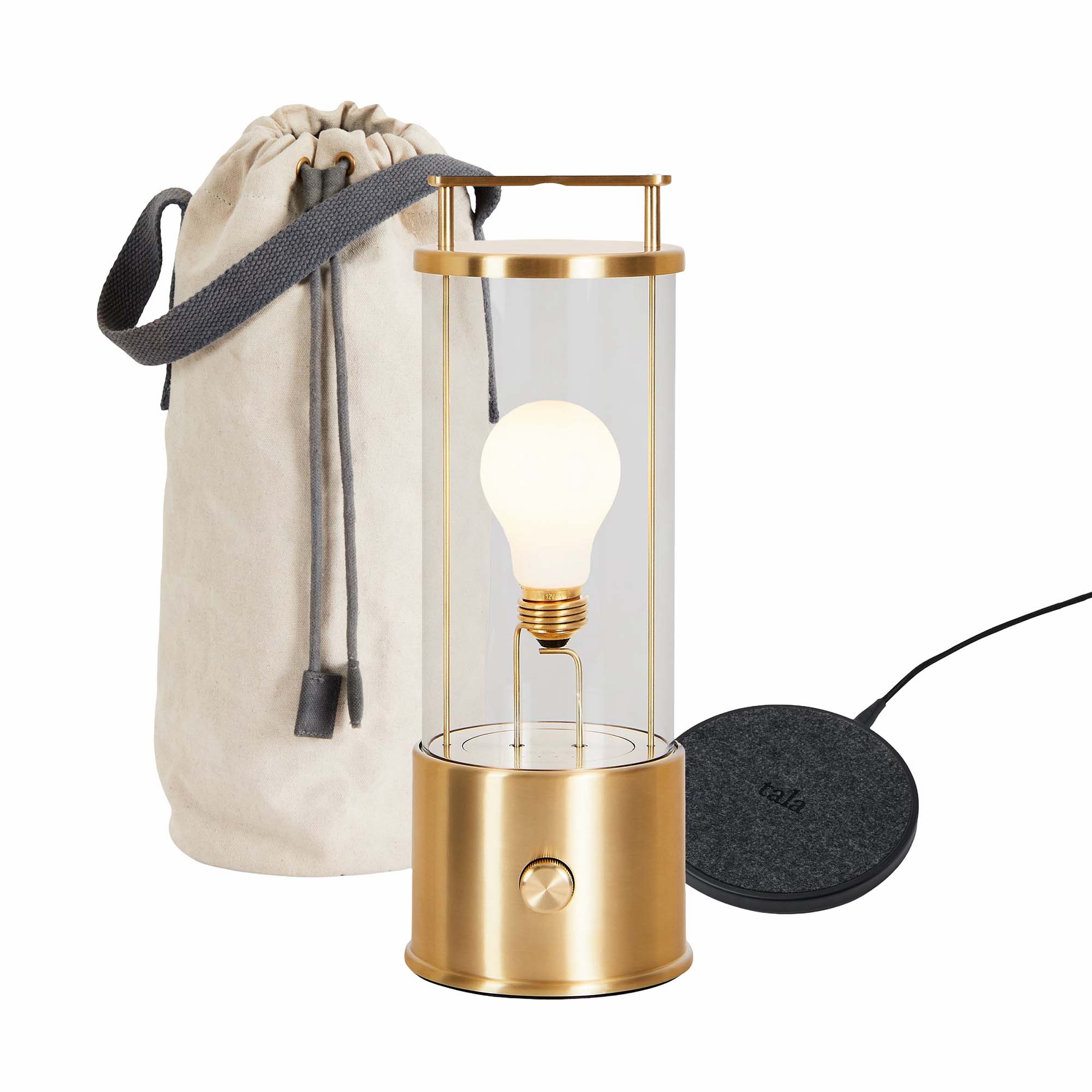 The Muse 1.0 Portable Lamp in Solid Brass Bundle