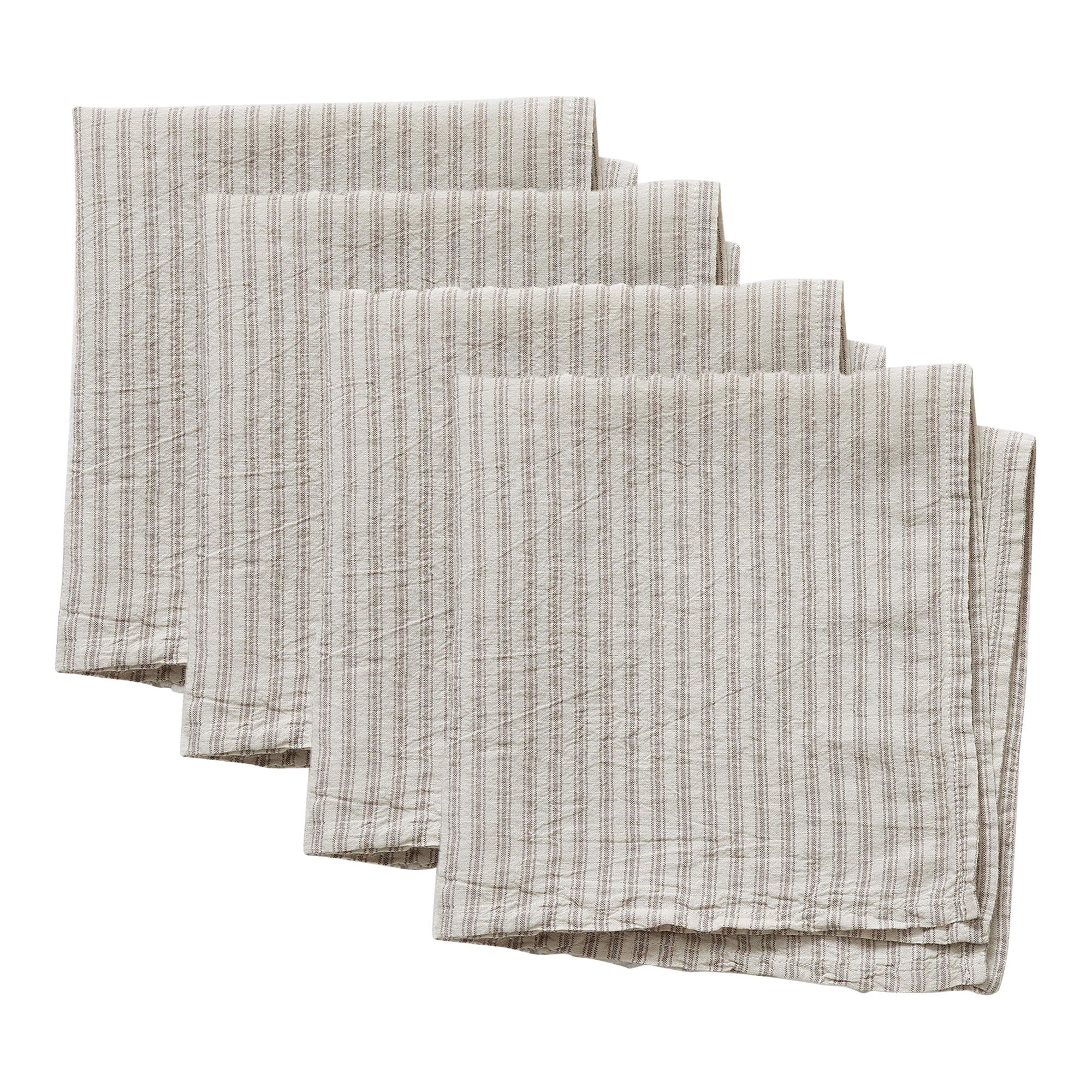 Set of 4 Mineral Ticking Stripe Napkins