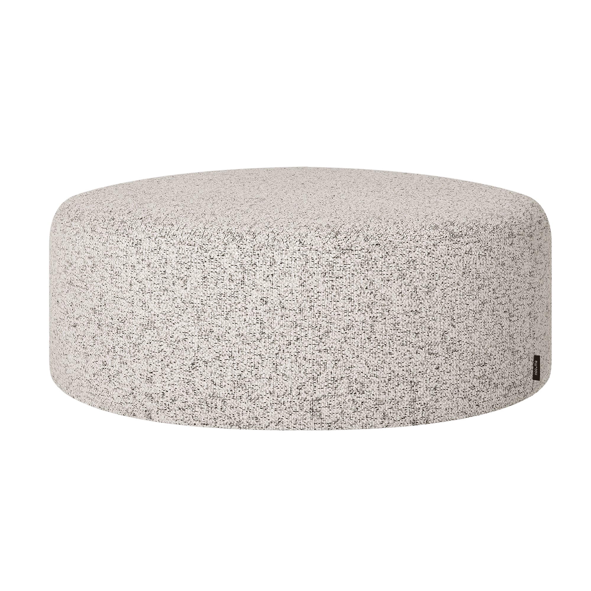 Folk Wide Pouf | Grey Mélange