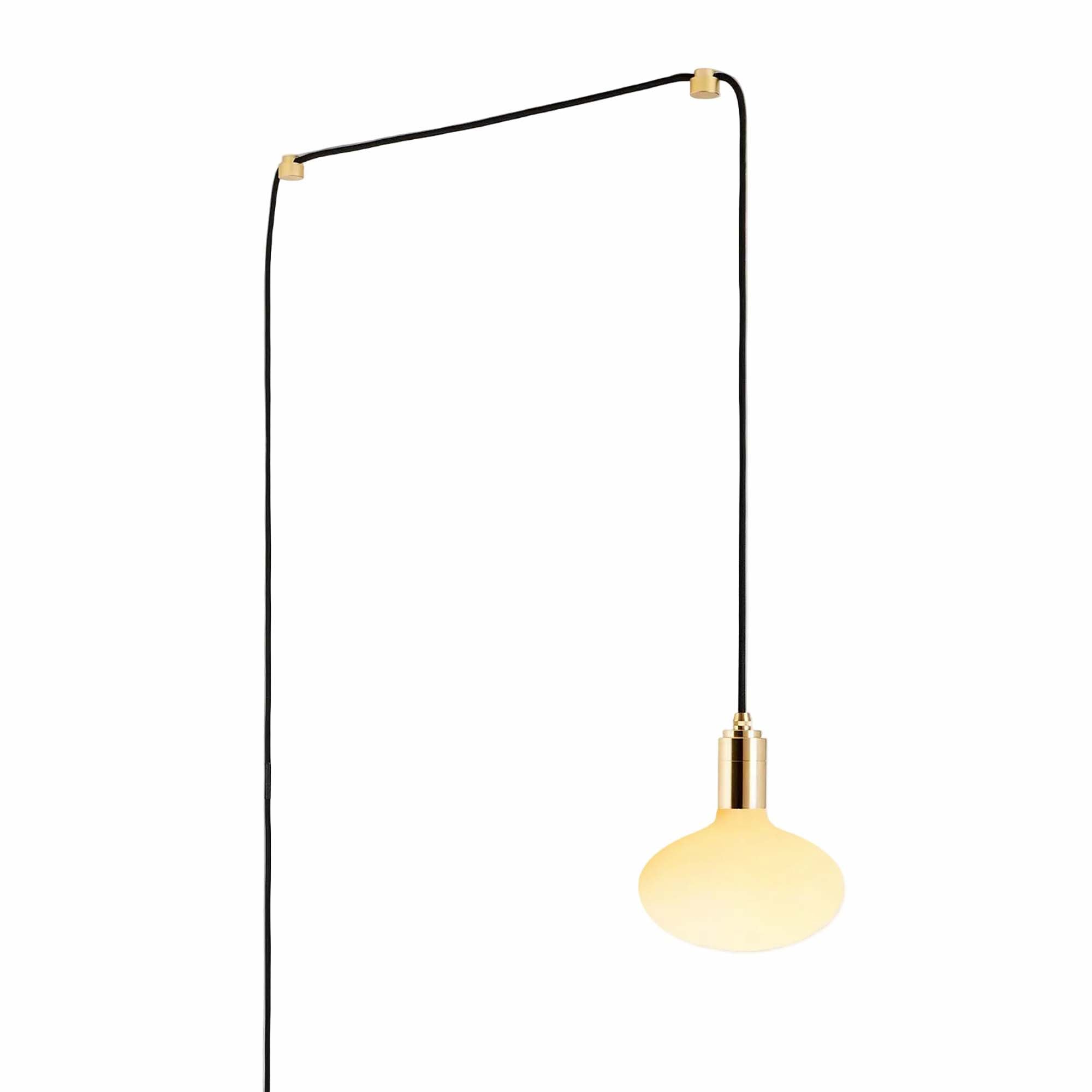 Oval Dim-to-Warm Plug-In Pendant in Brass