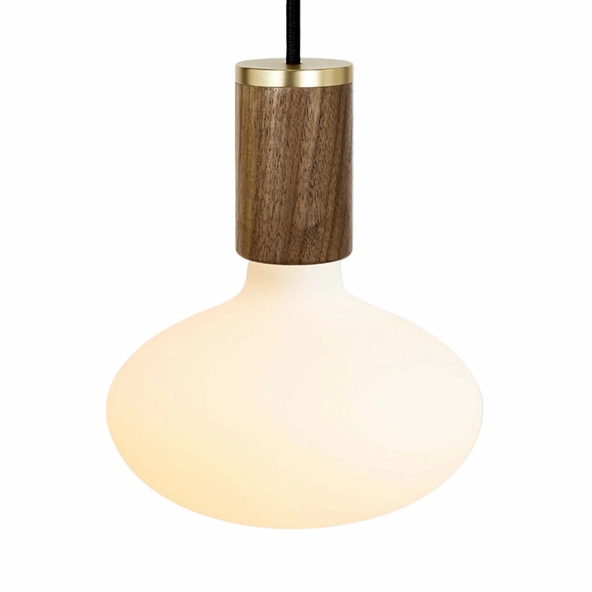 Oval Dim-to-Warm Pendant Light in Walnut