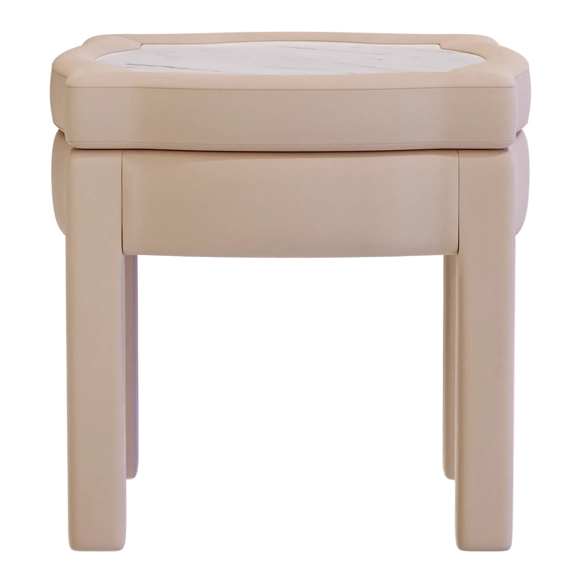 Piero Footstool, Rose Linen