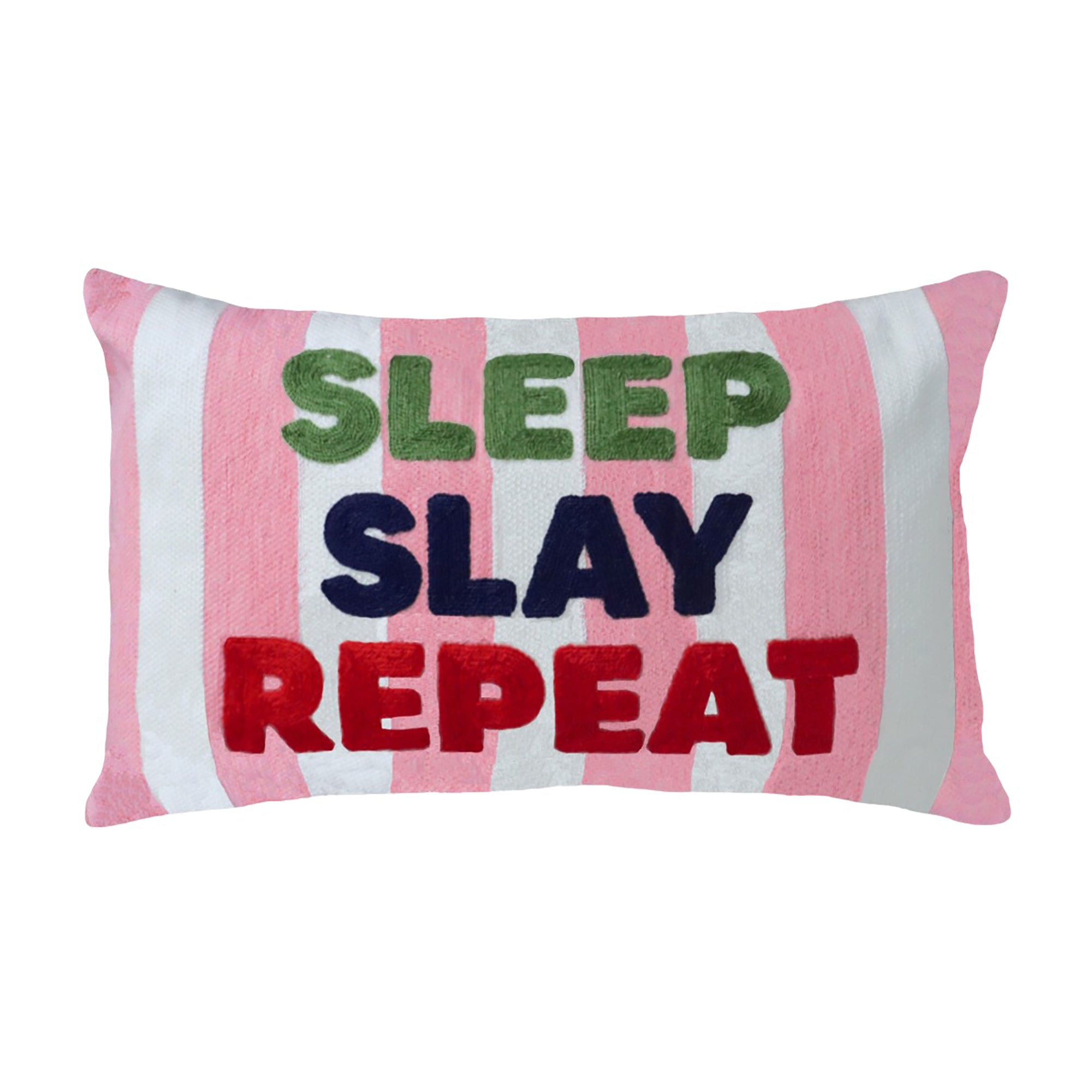 Sleep Slay Repeat Needlepoint Cushion