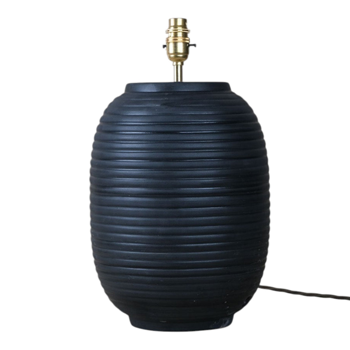 Black Ridged Large Table Lamp