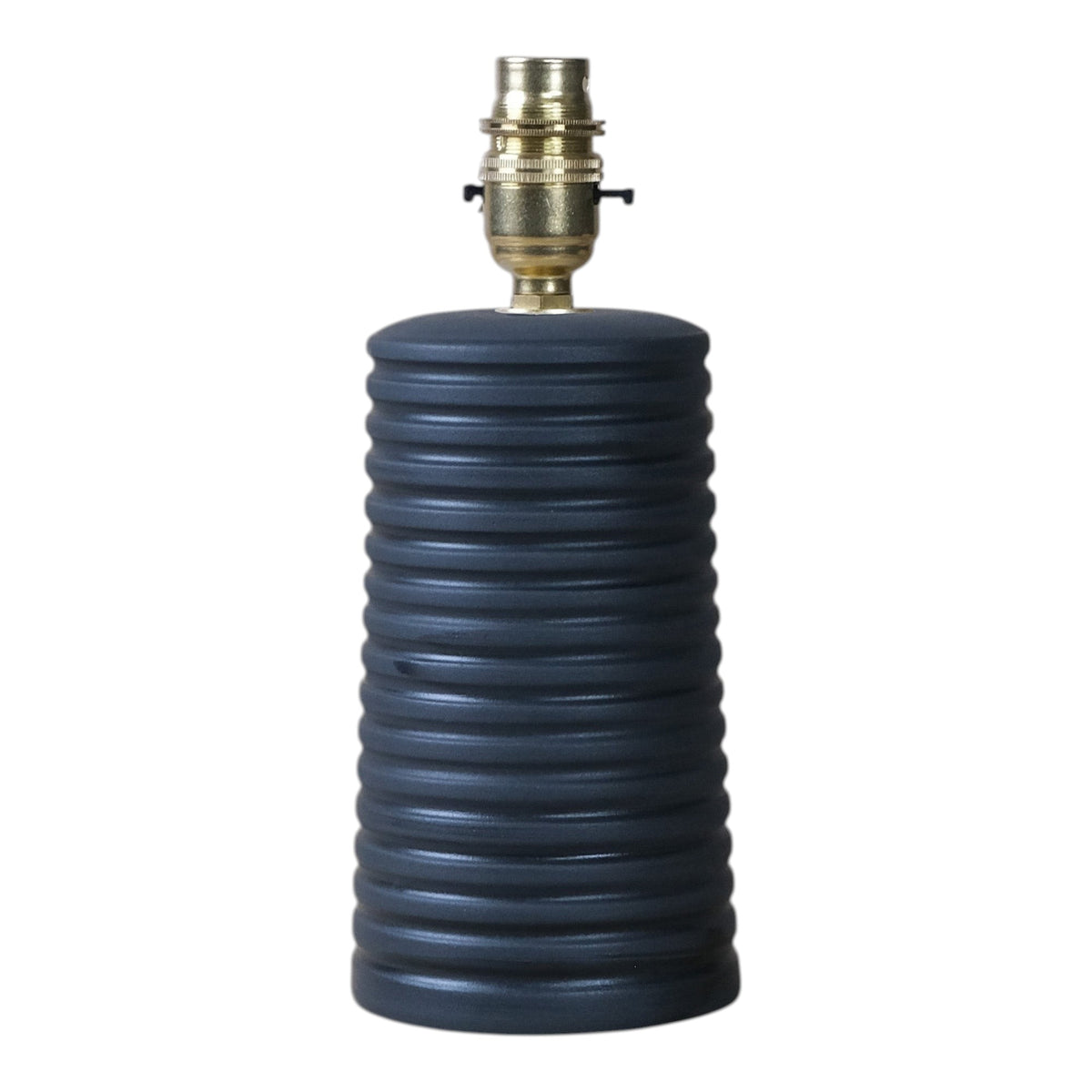 Black Ridged Small Tapered Lamp